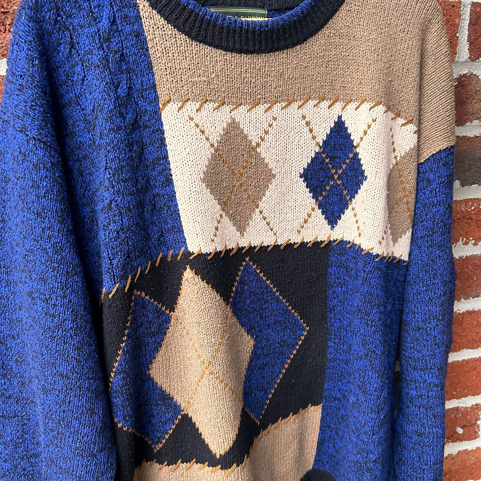 Croft & Barrow Vintage Knitted Argyle Grandpa Sweater Size Large Size US L / EU 52-54 / 3 - 2 Thumbnail