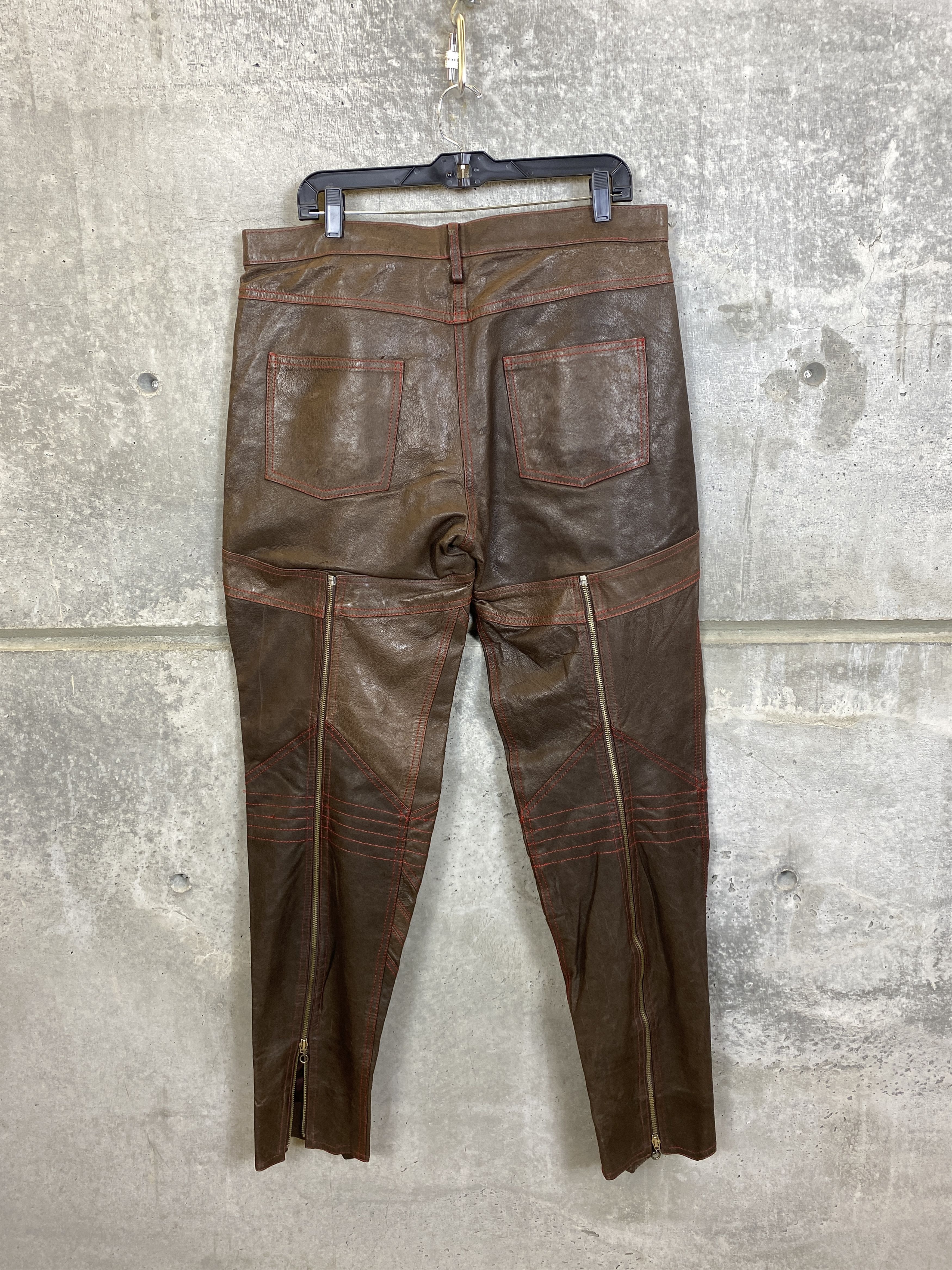 Lieve Van Gorp LIEVE VAN GORP LEATHER WHIPSTITCH PANT FULLY LINED Size US 36 / EU 52 - 2 Thumbnail