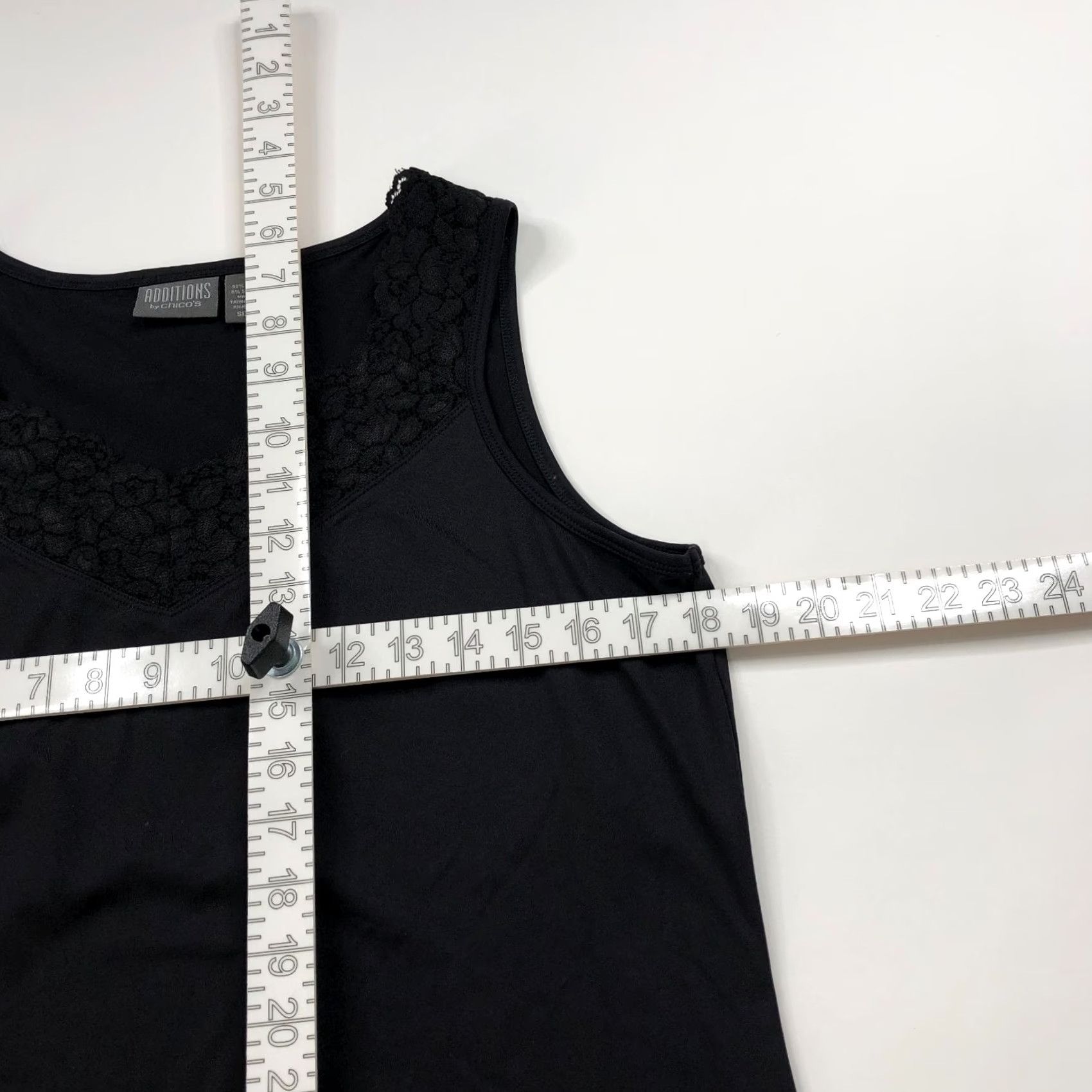 Vintage Chico's Tank Top Blouse Black MINT Nylon Spandex Pullover Sleeveless Round Neck 2 Lace Basic Casual Womens Size XS / US 0-2 / IT 36-38 - 5 Thumbnail