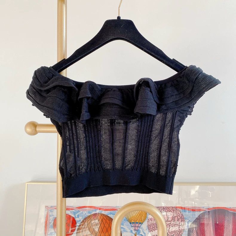 Chanel Chanel Black one-shoulder vest 2504-Nextarrow Size XS / US 0-2 / IT 36-38 - 2 Thumbnail