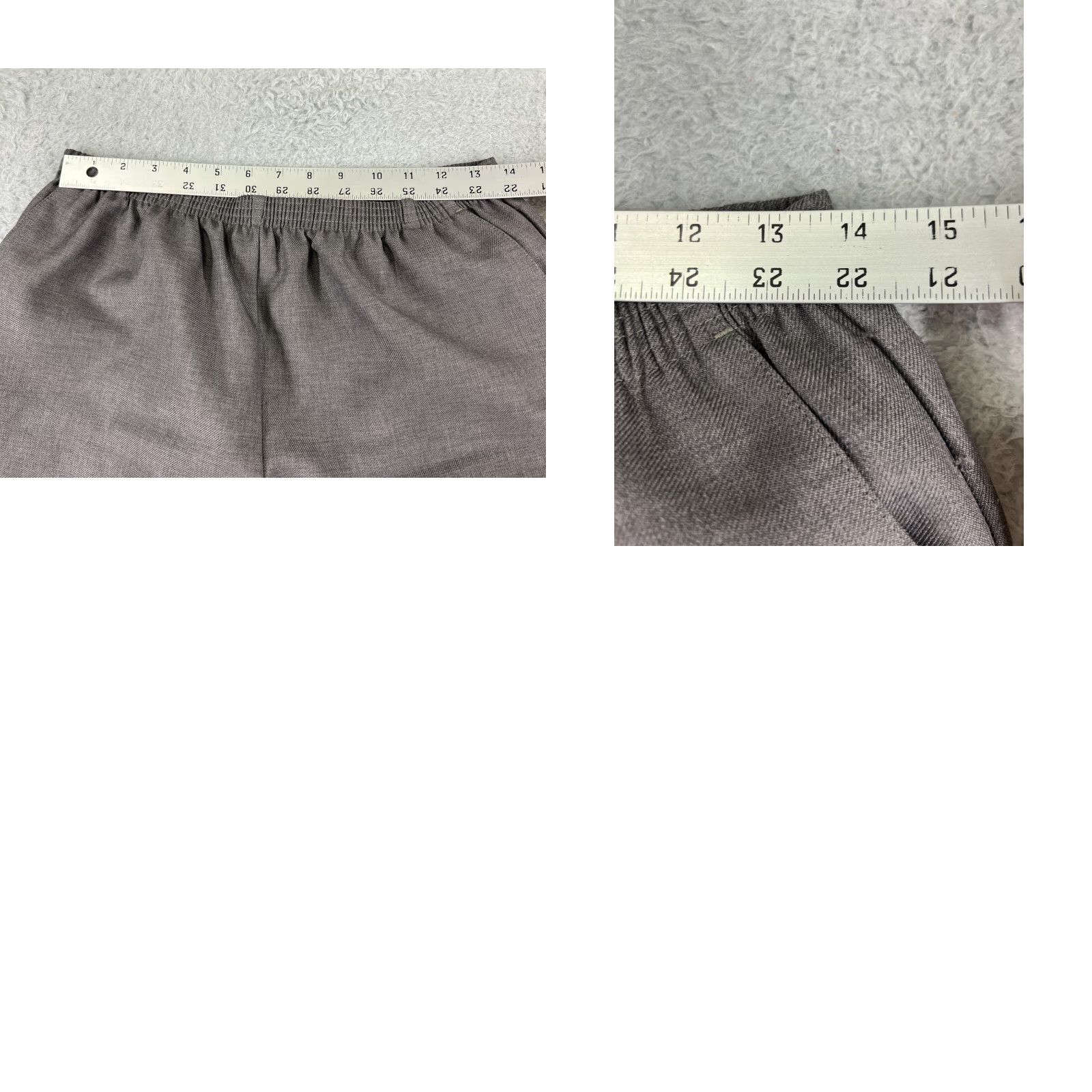 Vintage Alfred Dunner Pants Womens 14P Gray Elastic Waist Pull On 32 in Inseam 26 in Petite Regular Size 28" / US 6 / IT 42 - 9 Thumbnail