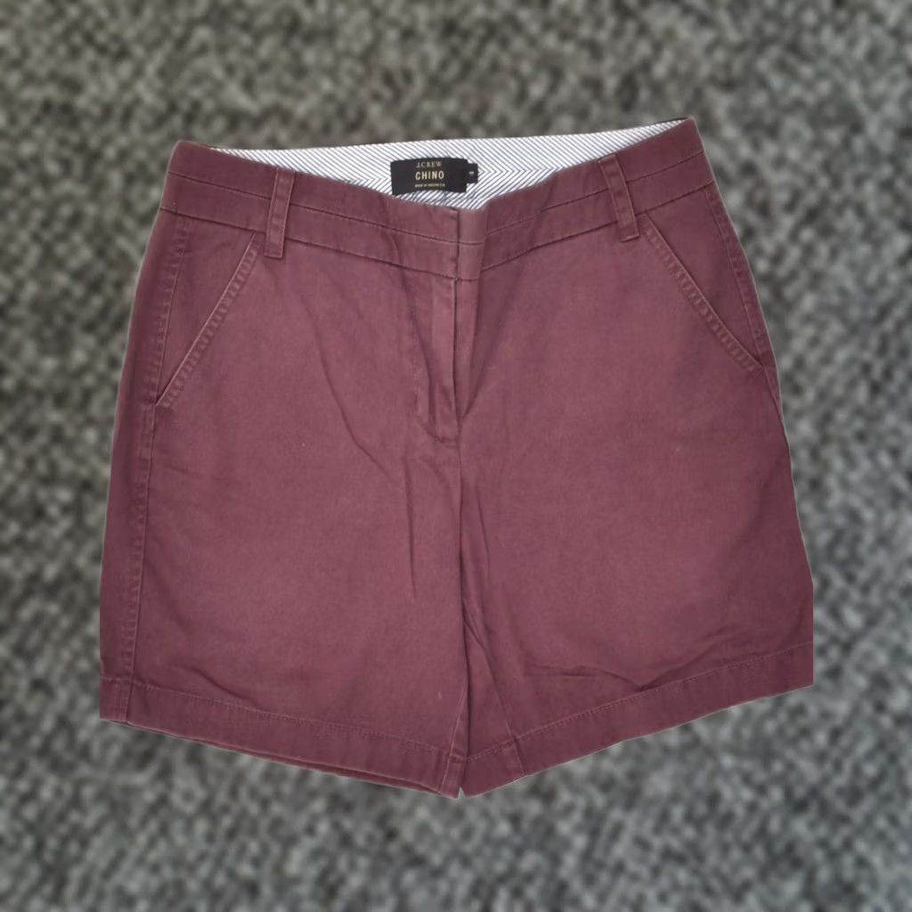 J.Crew J. CREW Womens Chino Shorts Maroon Cotton US 4 Small W30 Size 28" / US 6 / IT 42 - 1 Thumbnail