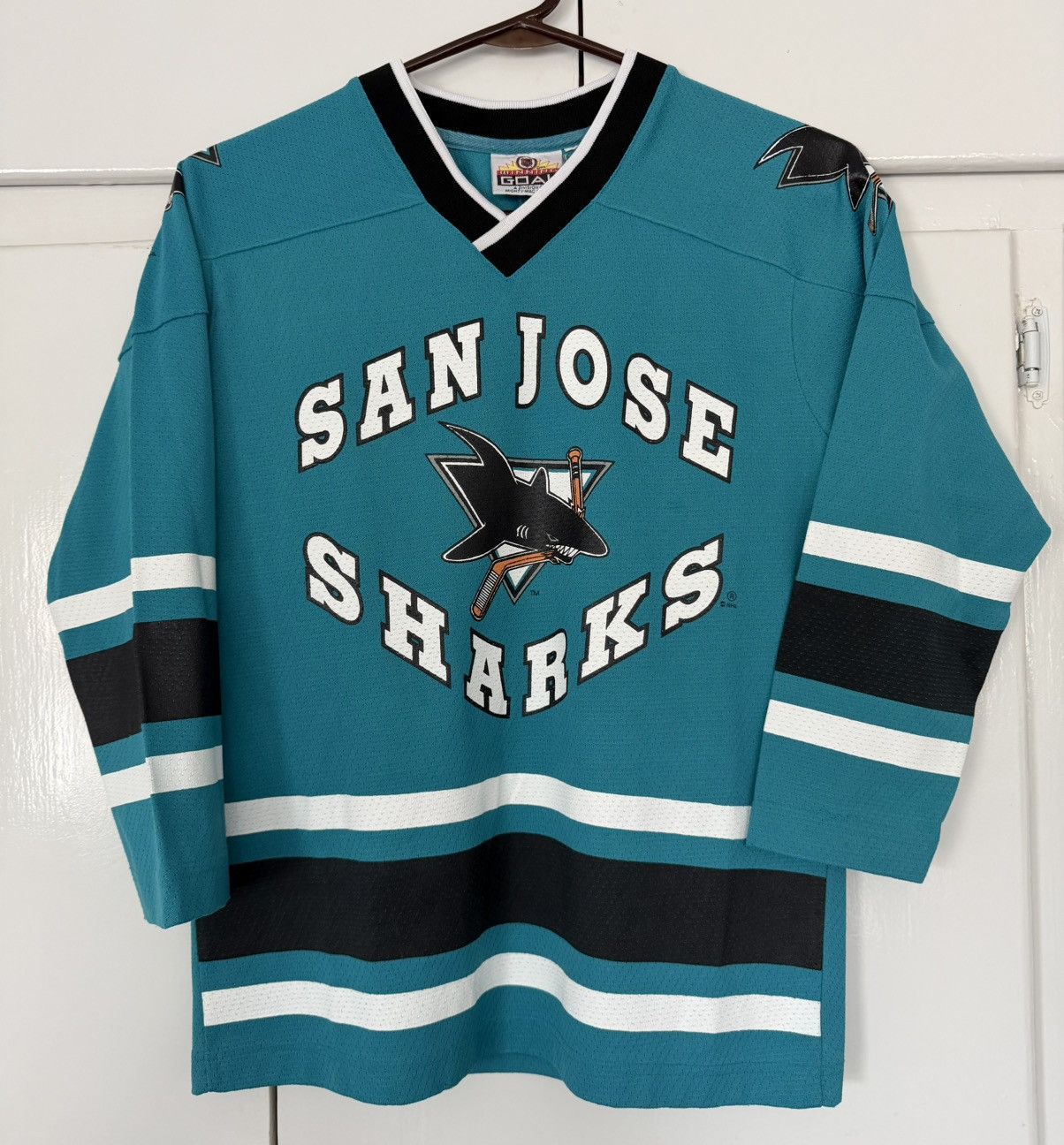 NHL SAN JOSE SHARKS WINNING GOAL JERSEY NOLAN NHL VINTAGE 90S Size US M / EU 48-50 / 2 - 1 Thumbnail