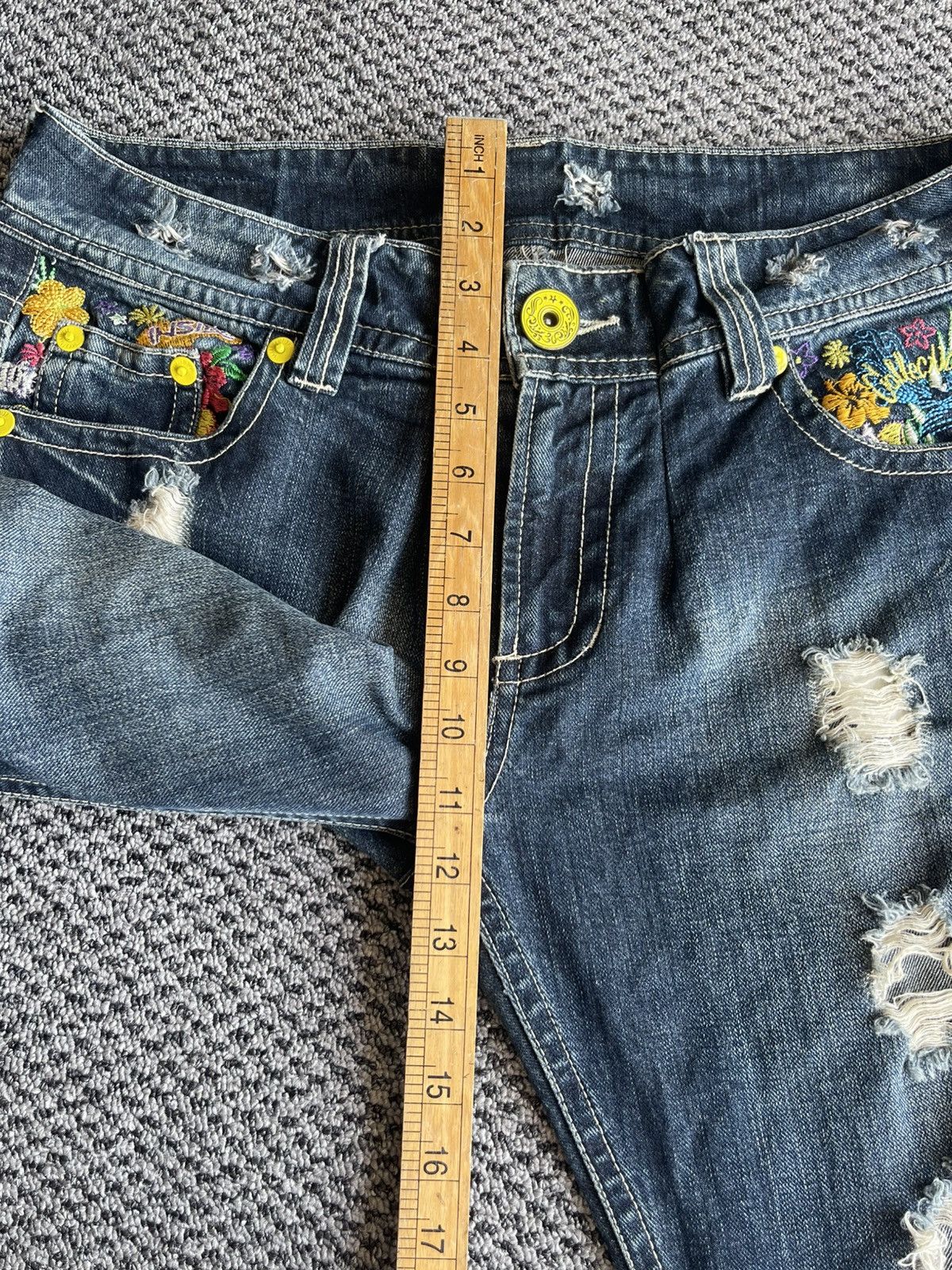 Designer × Japanese Brand Surf Hawaii Y2K Jeans Embroidery Floral Pocket Size US 34 / EU 50 - 22 Thumbnail
