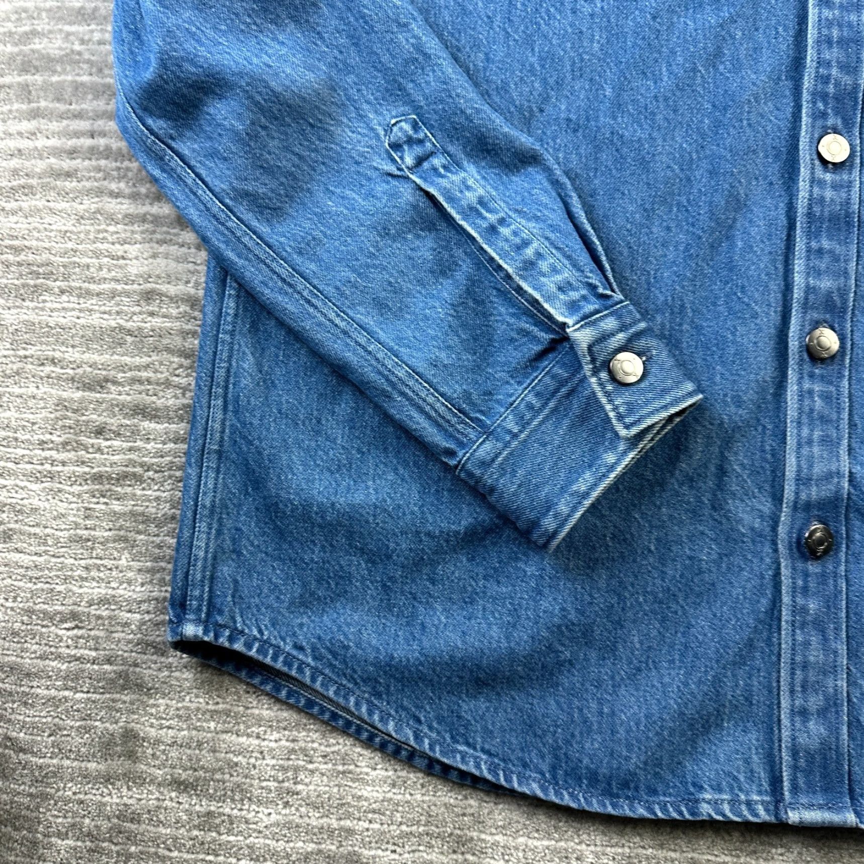 Express Express Shirt Mens Medium Blue Heavyweight Denim Shacket Button Size US M / EU 48-50 / 2 - 3 Thumbnail