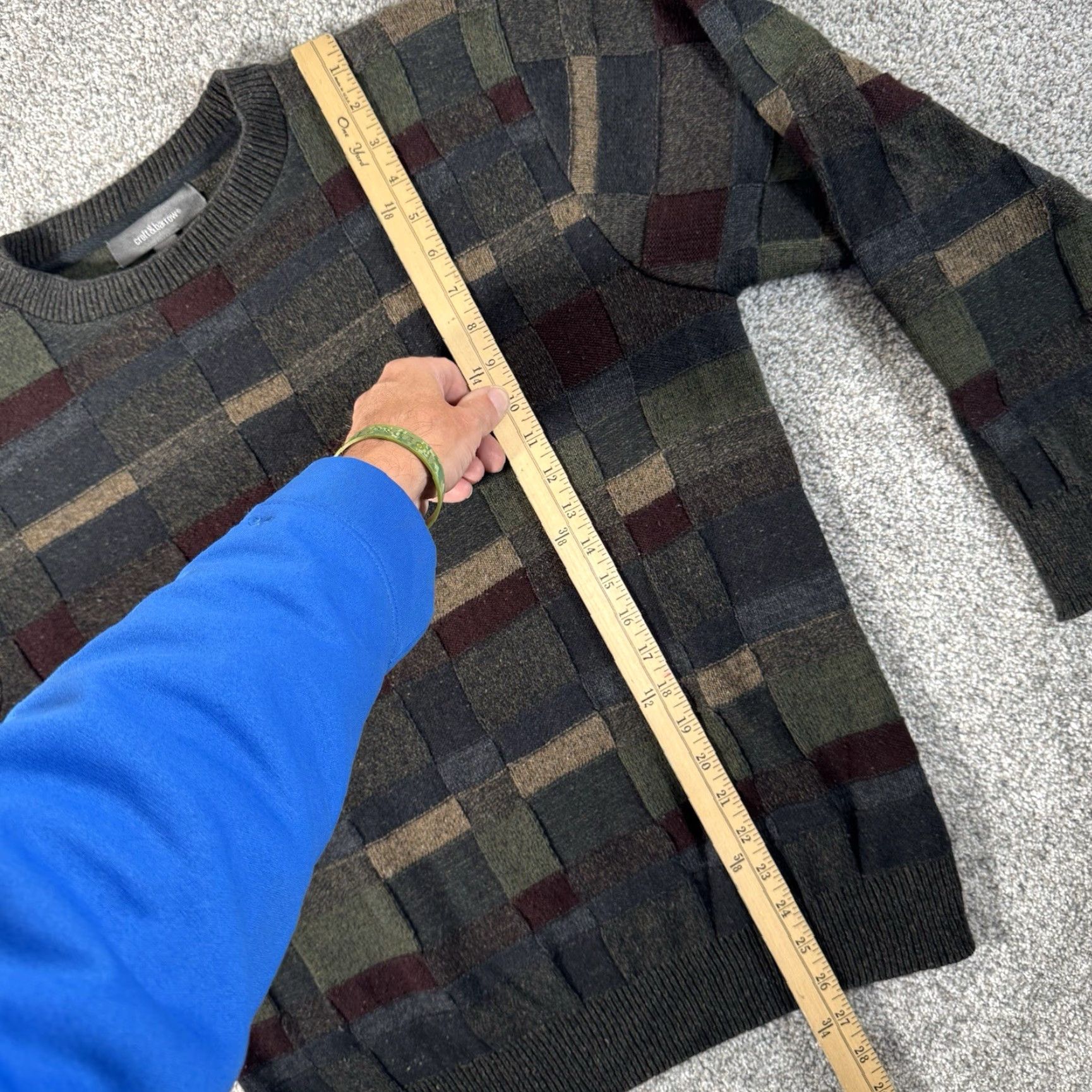 Croft & Barrow Croft & Barrow Sweater L Pullover 90s Textured Patchwork Grunge Biggie Hip-Hop Multicolor Knit Crew Neck Long Sleeve Mens Regular Winter Fall Spring Size US L / EU 52-54 / 3 - 2 Thumbnail