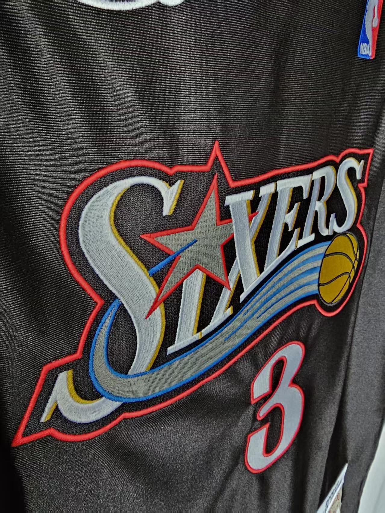 NBA 76ers #3 Allen Iverson Jersey Double Stitched Black L Size US L / EU 52-54 / 3 - 3 Thumbnail