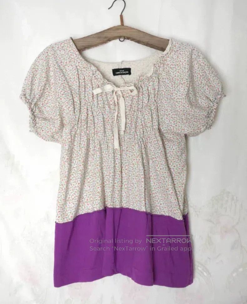 Comme des Garcons Comme des Garcons Floral Assembled Tie-Front Top Size S / US 4 / IT 40 - 1 Thumbnail