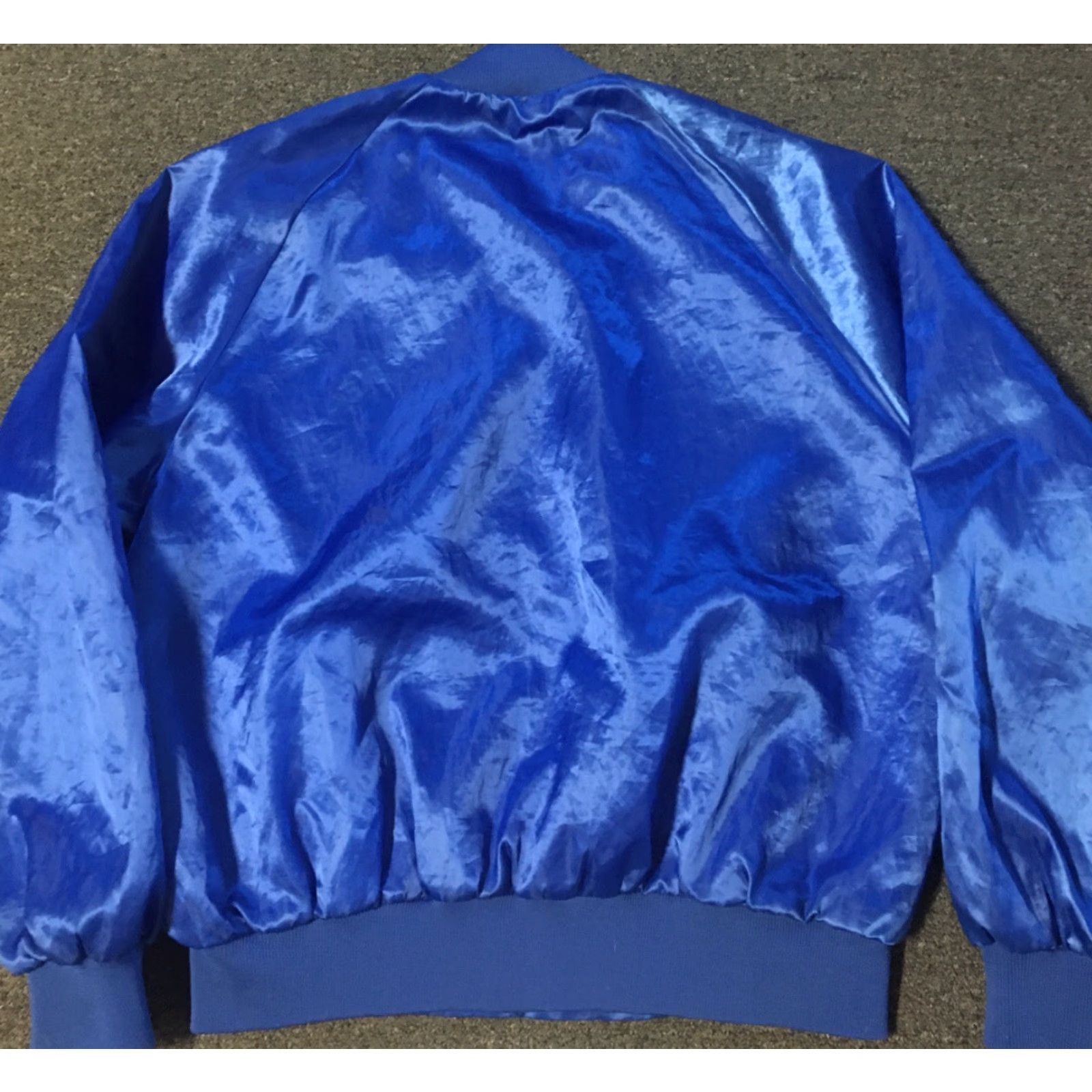 Vintage VINTAGE Auburn Sportswear Satin Bomber Jacket XL Blue USA Striped 80s 90s Softball Coach Baseball Track Mens Size US XL / EU 56 / 4 - 4 Thumbnail