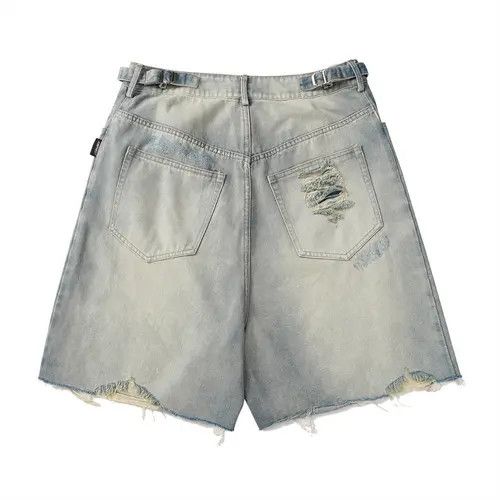 Japanese Brand × Jean Heavy punk distressed washed ripped denim shorts y2k Size US 32 / EU 48 - 2 Thumbnail