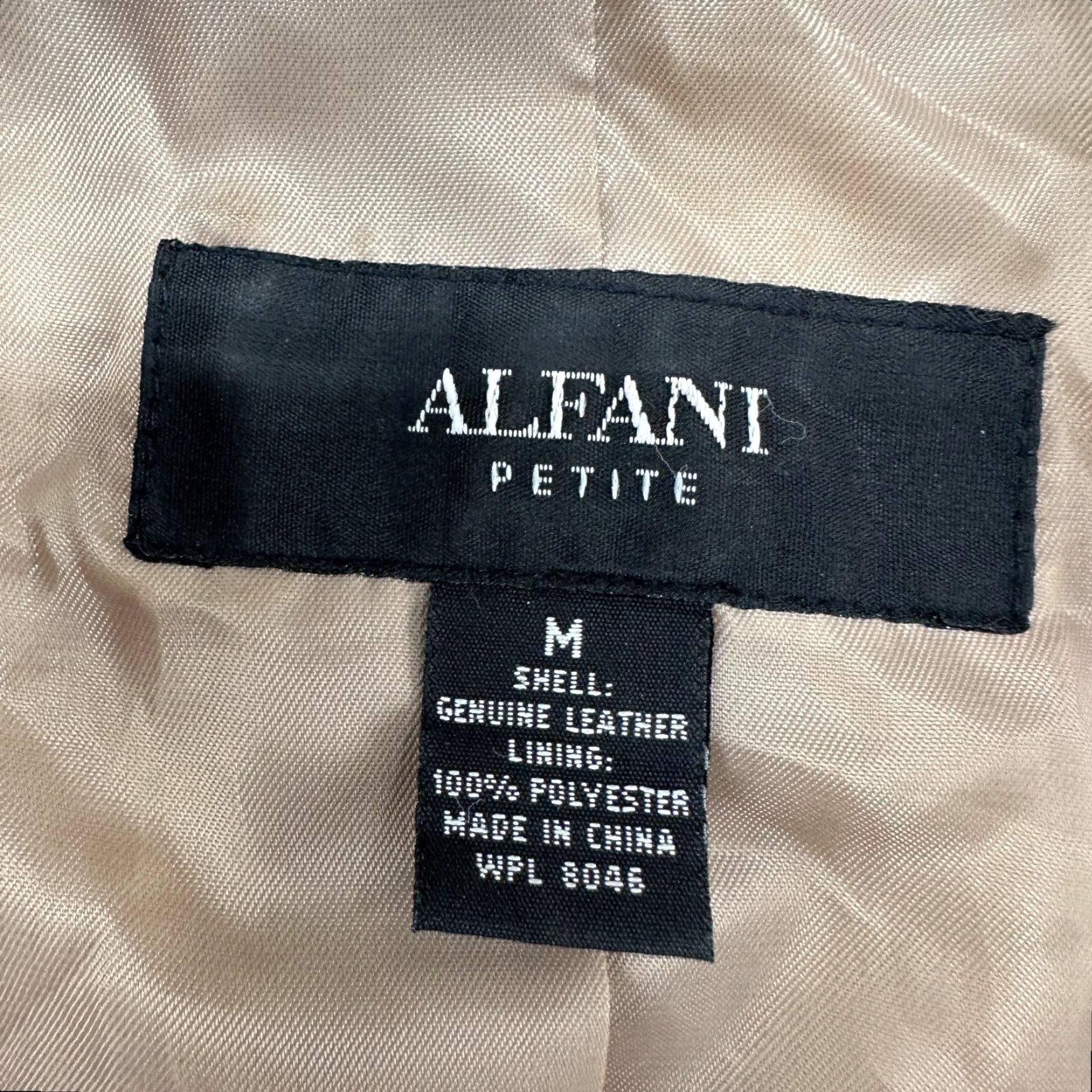 Alfani VINTAGE Alfani Jacket Womens Petite PM Beige Leather Snakeskin Zip Full Lined 90s Biker Motorcycle Snake Spring Fall Winter Womens Size M / US 6-8 / IT 42-44 - 7 Thumbnail