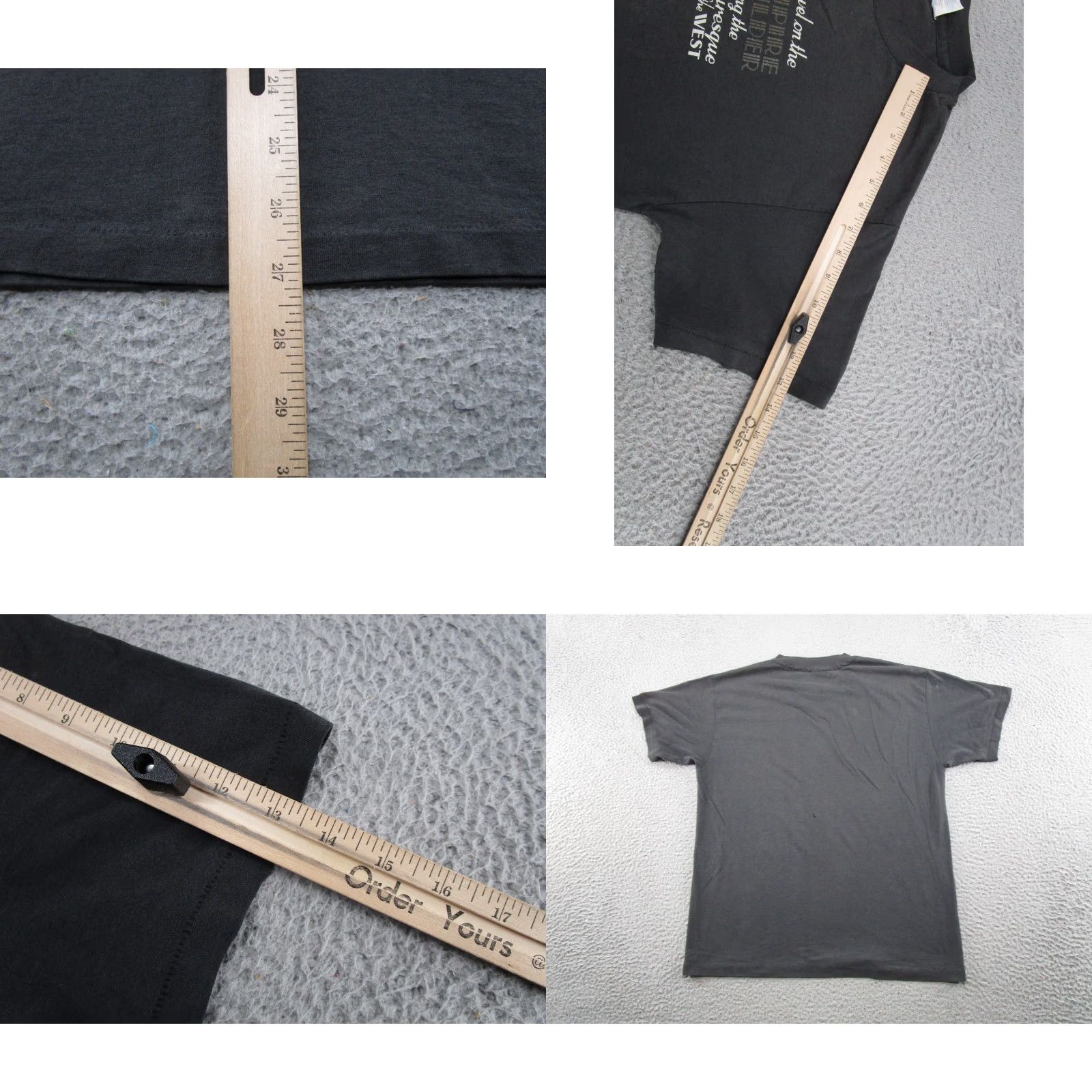 Hanes VINTAGE 90s Hanes Shirt SZ L Black Cotton Crew Neck Short Sleeve Mens 90s Theme River Great Northern Railroad Read Single Stitch Size US L / EU 52-54 / 3 - 8 Thumbnail