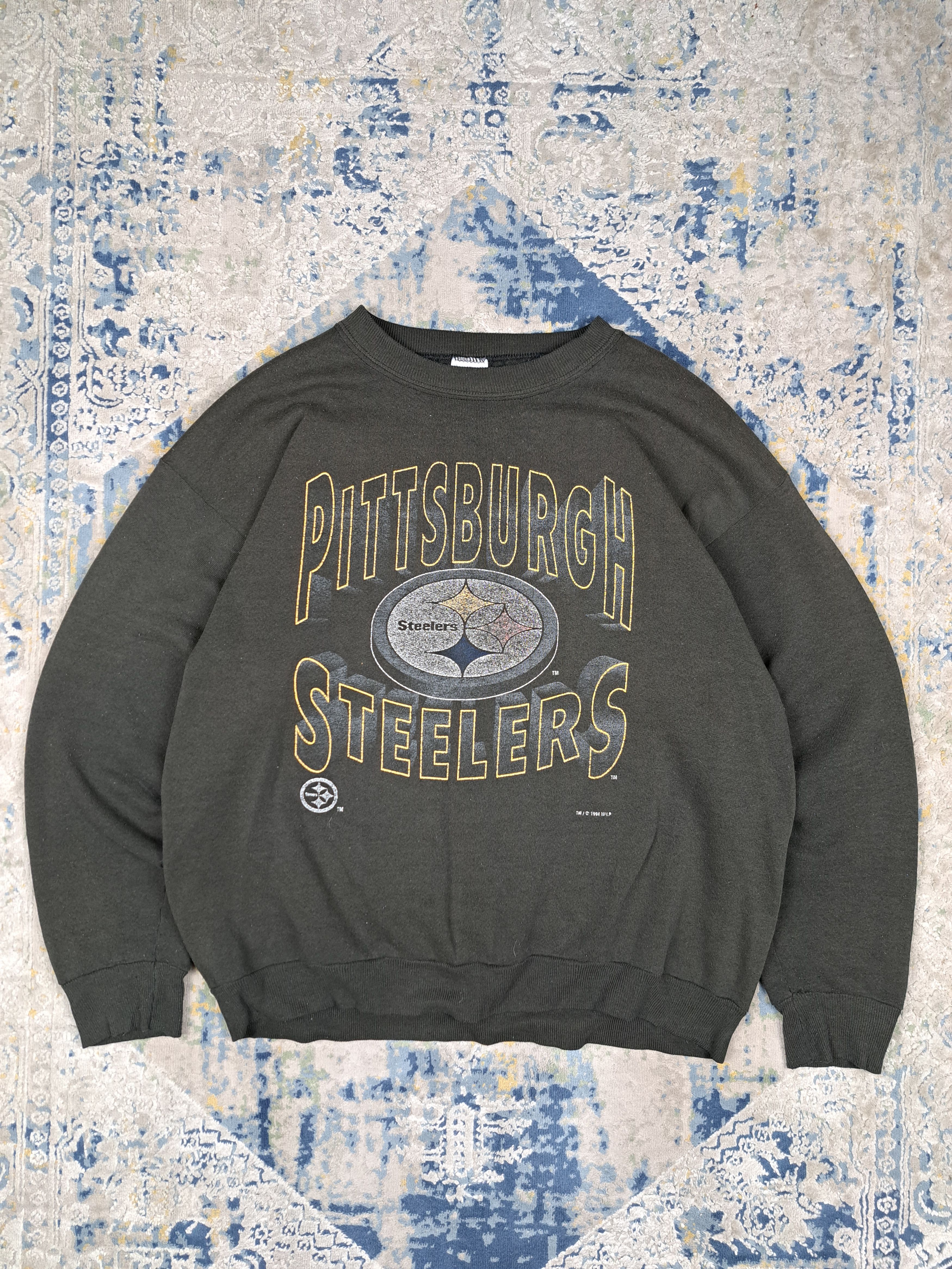 Vintage 1994 Pittsburgh Steelers NFL Sweatshirt Worn To Perfection Size US XL / EU 56 / 4 - 1 Thumbnail