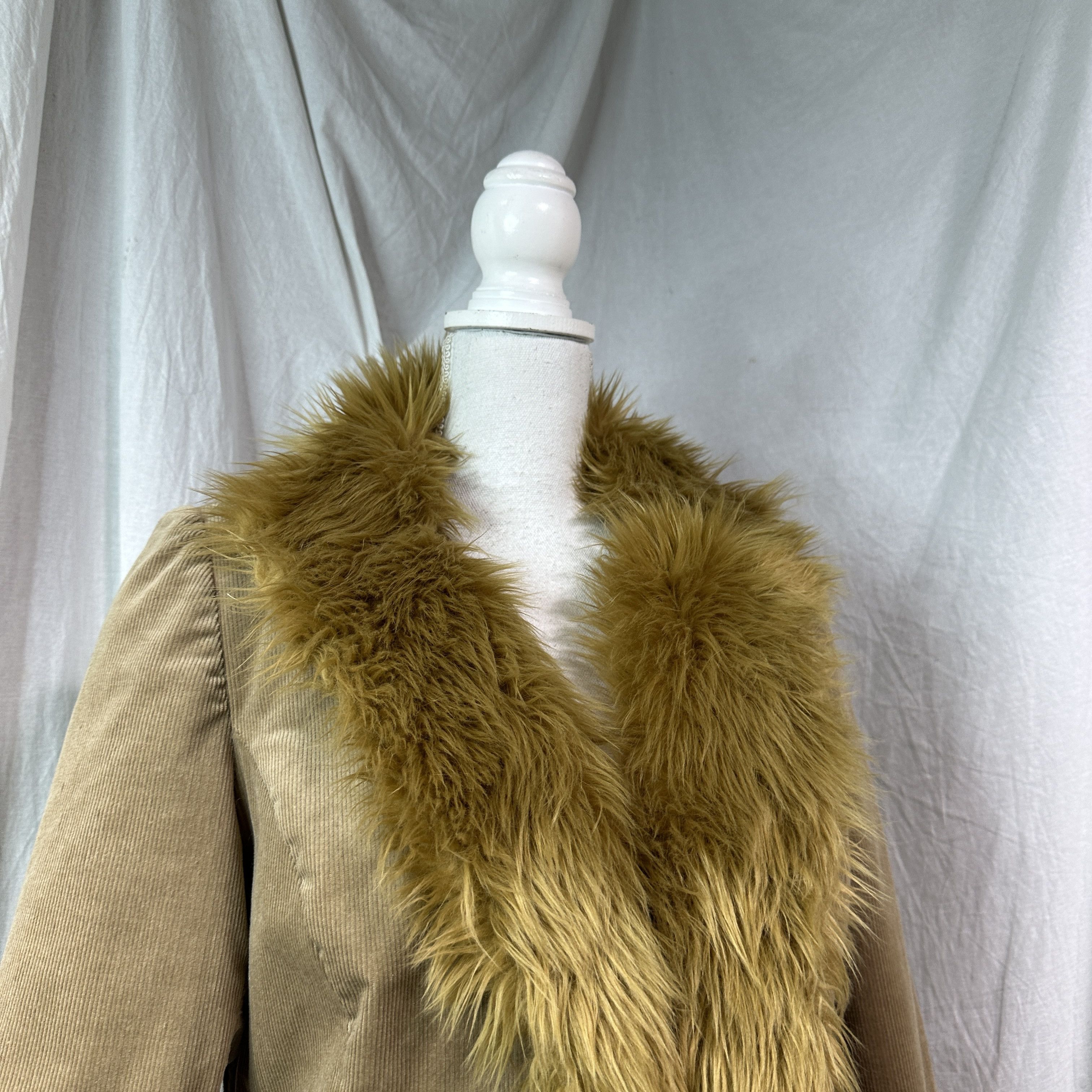 Vintage Vintage Vintage Corduroy Penny Lane Afghan Faux Fur Coat 00s Size M / US 6-8 / IT 42-44 - 3 Thumbnail
