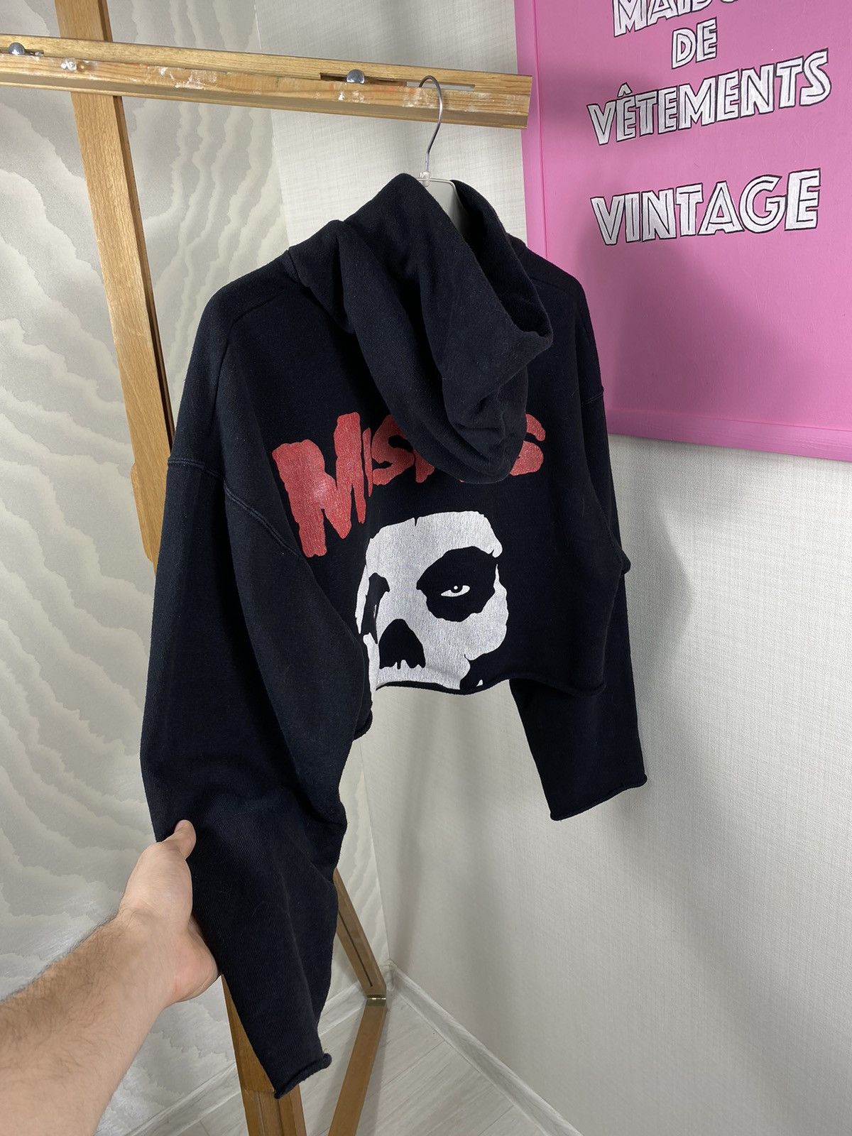Fruit Of The Loom Misfits Skull Crop Hoodie Size M / US 6-8 / IT 42-44 - 9 Thumbnail