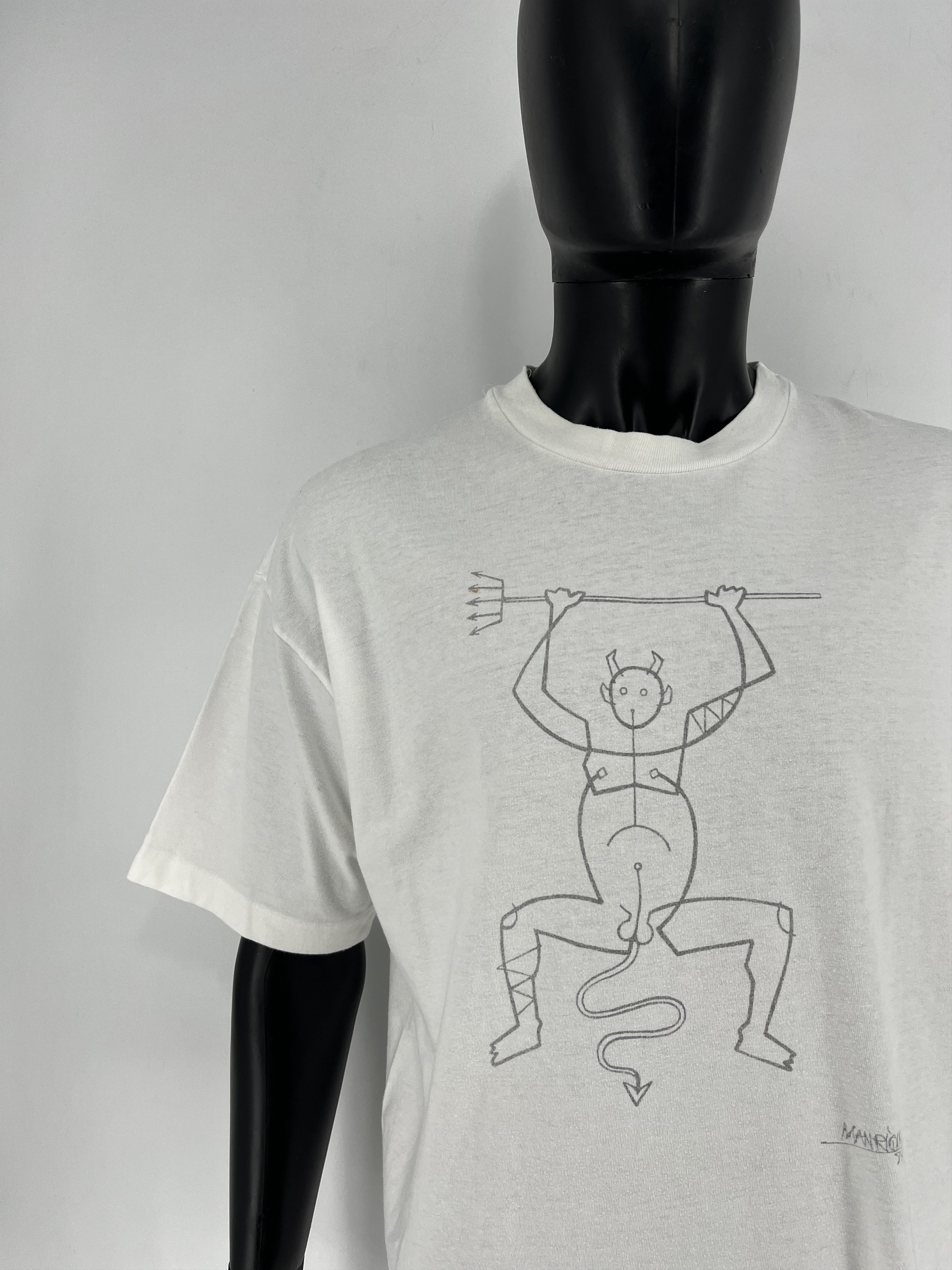 Band Tees Cesar Manrique 87 El Diablo Art T-Shirt Size XL FOTM VTG 90s Size US XL / EU 56 / 4 - 6 Thumbnail