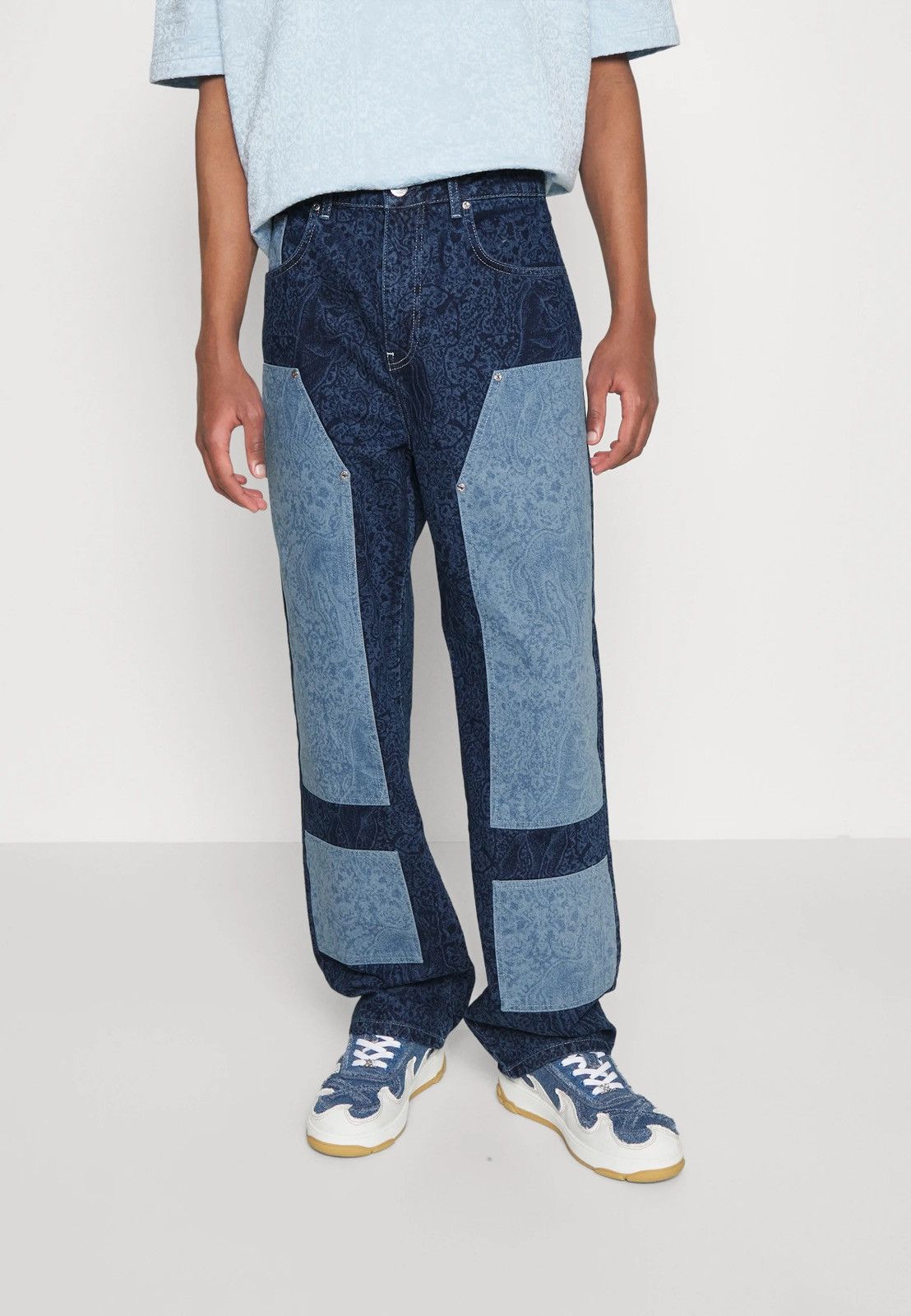 Les Benjamins !DS! SS23 Les Benjamins Horse Paisley Navy Denim Pants Size US 34 / EU 50 - 1 Thumbnail