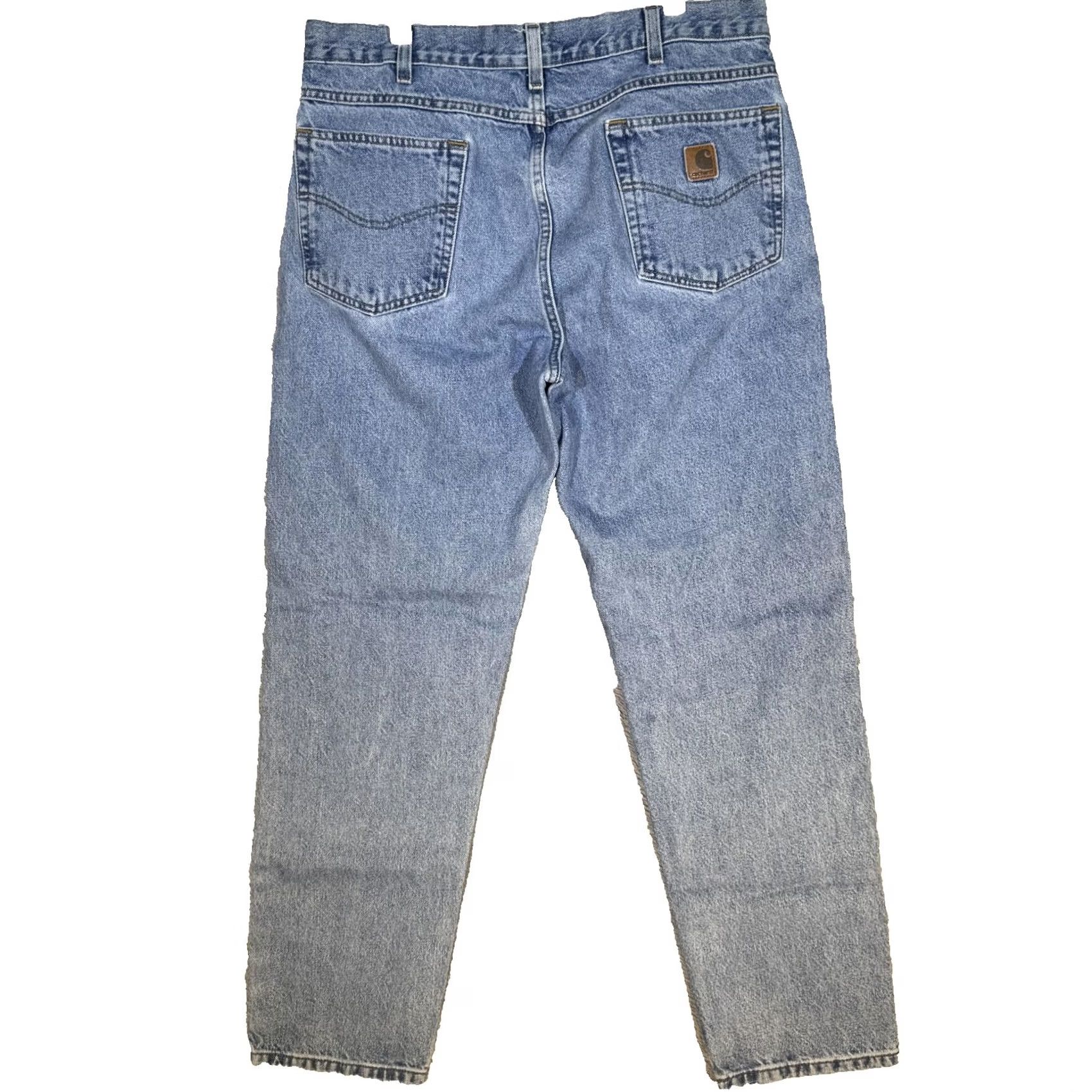 Carhartt VINTAGE Carhartt Jeans Mens 34x28 Blue Denim Relaxed Fit 100 Cotton Workwear Size US 34 / EU 50 - 2 Thumbnail