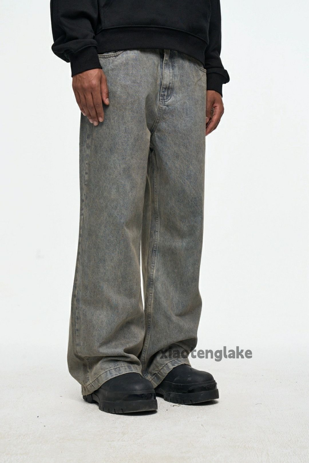 Jean × Vintage dirty washed faded skate hiphop loose baggy jeans Size US 34 / EU 50 - 5 Thumbnail