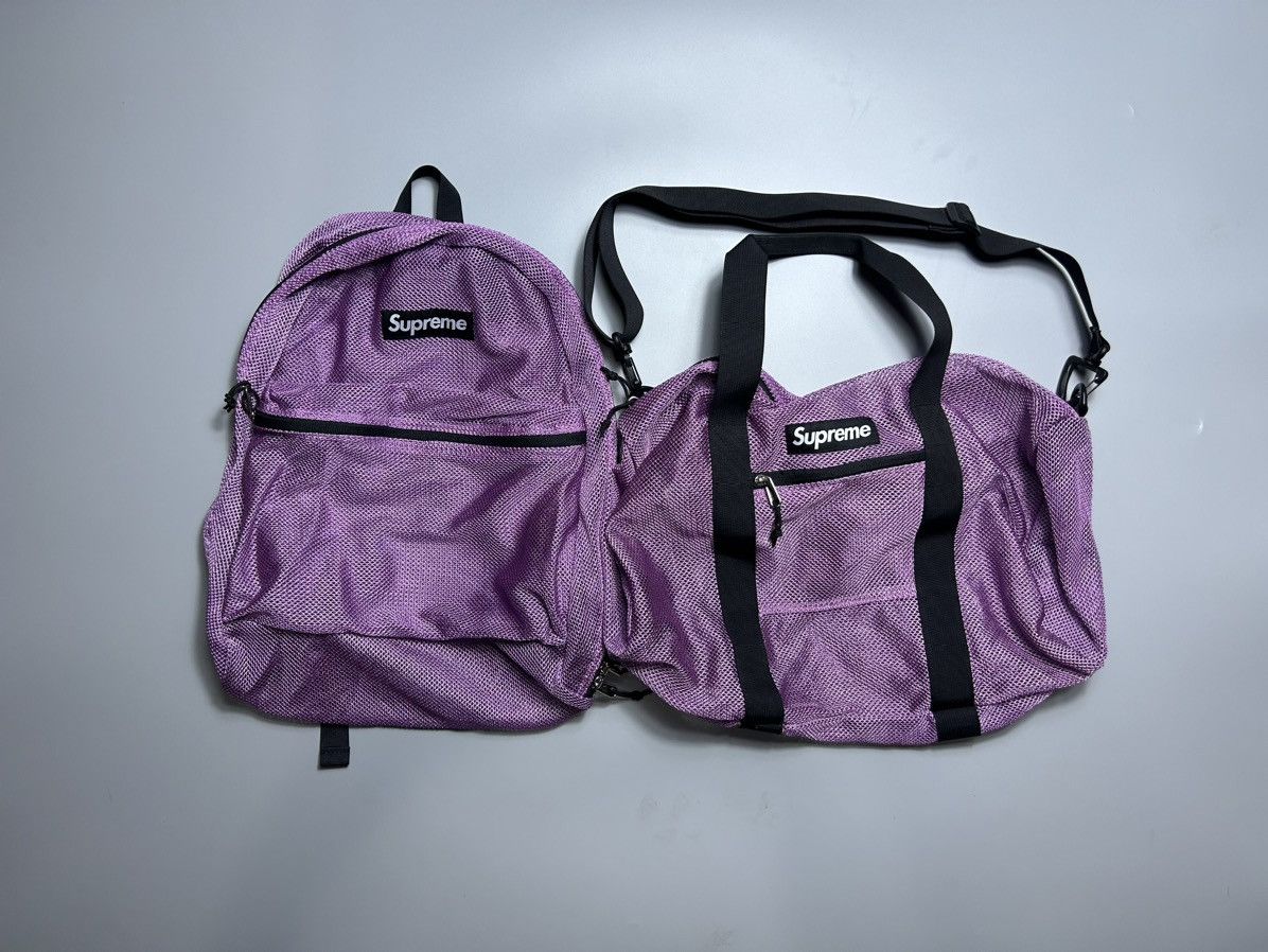 Supreme Supreme Purple Mesh Backpack & Duffle Bag | Grailed