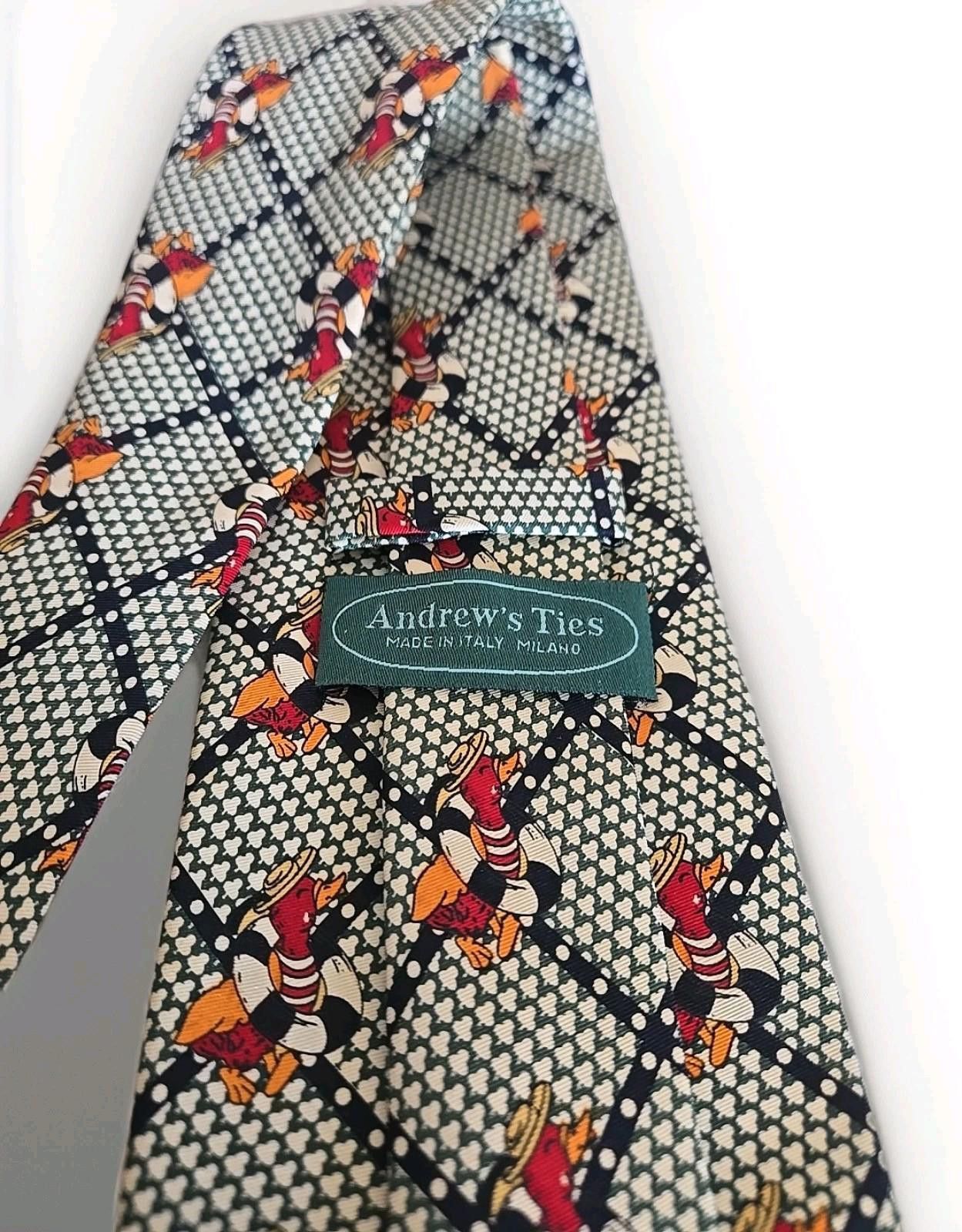 Andrew's Ties ANDREW'S TIES Silk Made in Italy Vintage Ducks and Bears (2) Size ONE SIZE - 6 Thumbnail