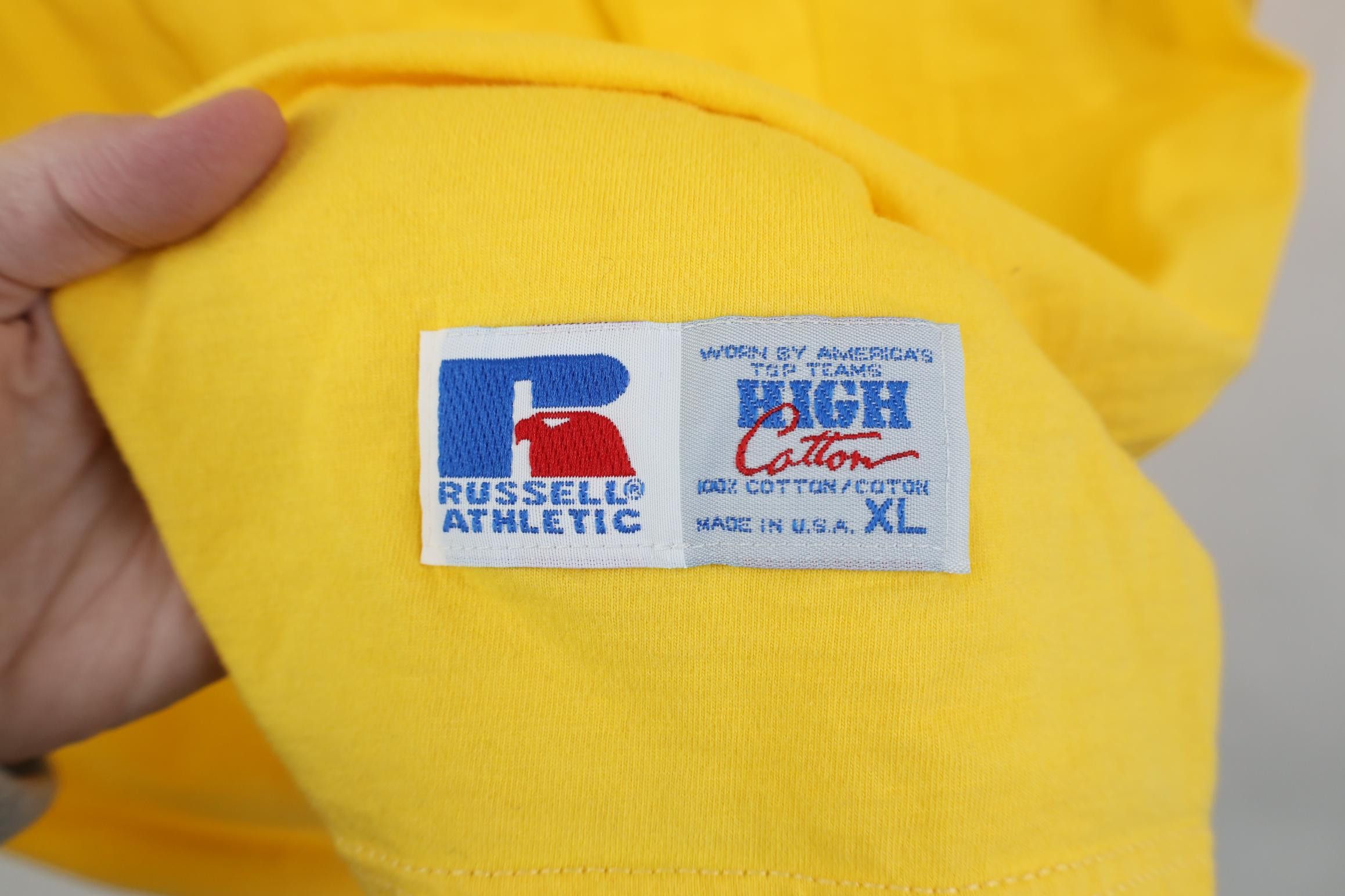 Russell Athletic Vintage 90s Russell Athletic Blank Cotton Pocket T-Shirt USA Size US XL / EU 56 / 4 - 4 Thumbnail