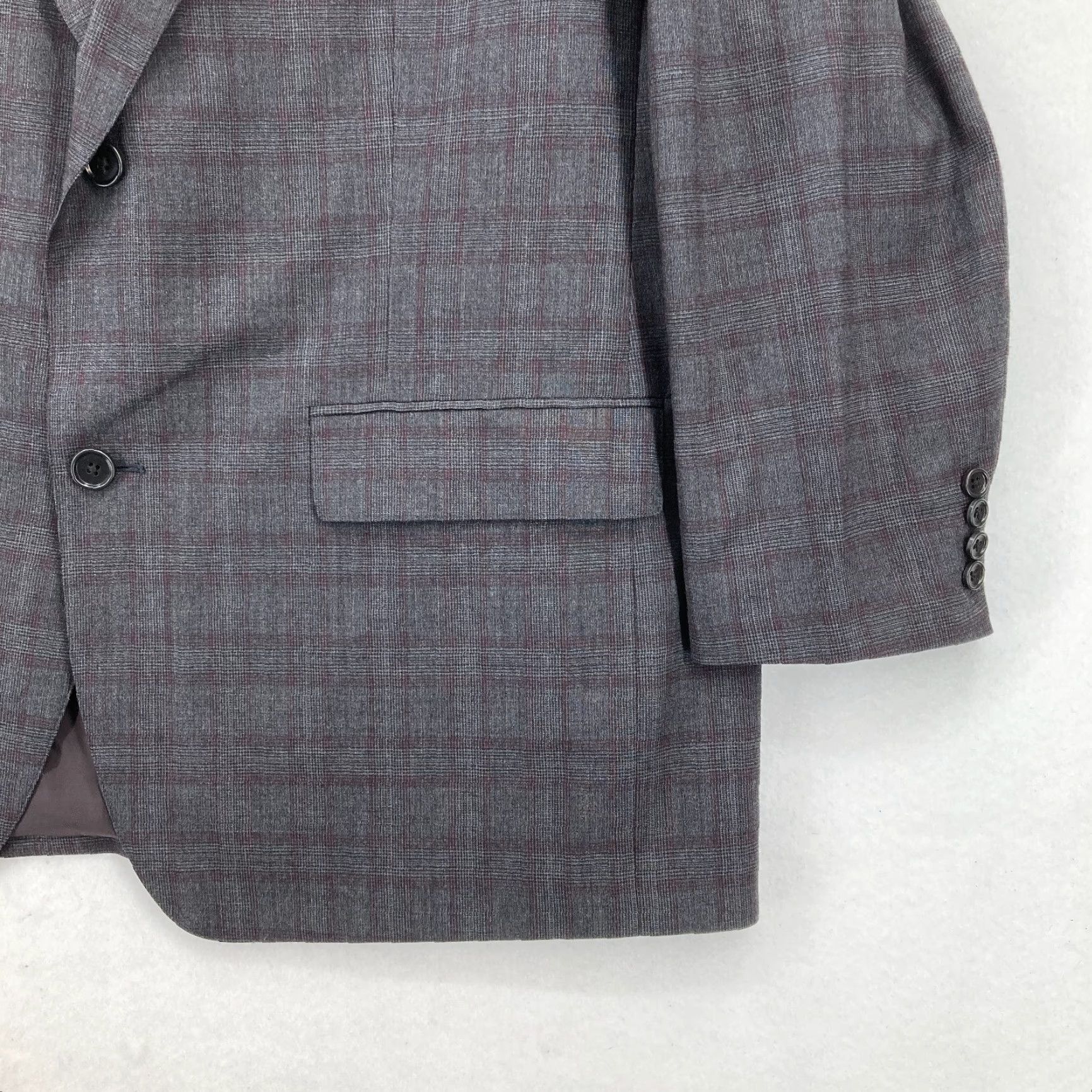 Bonobos Bonobos Blazer Sport Coat Mens 48 Gray Plaid Wool Stretch Tollegno 1900 Italy Size 48R - 3 Thumbnail