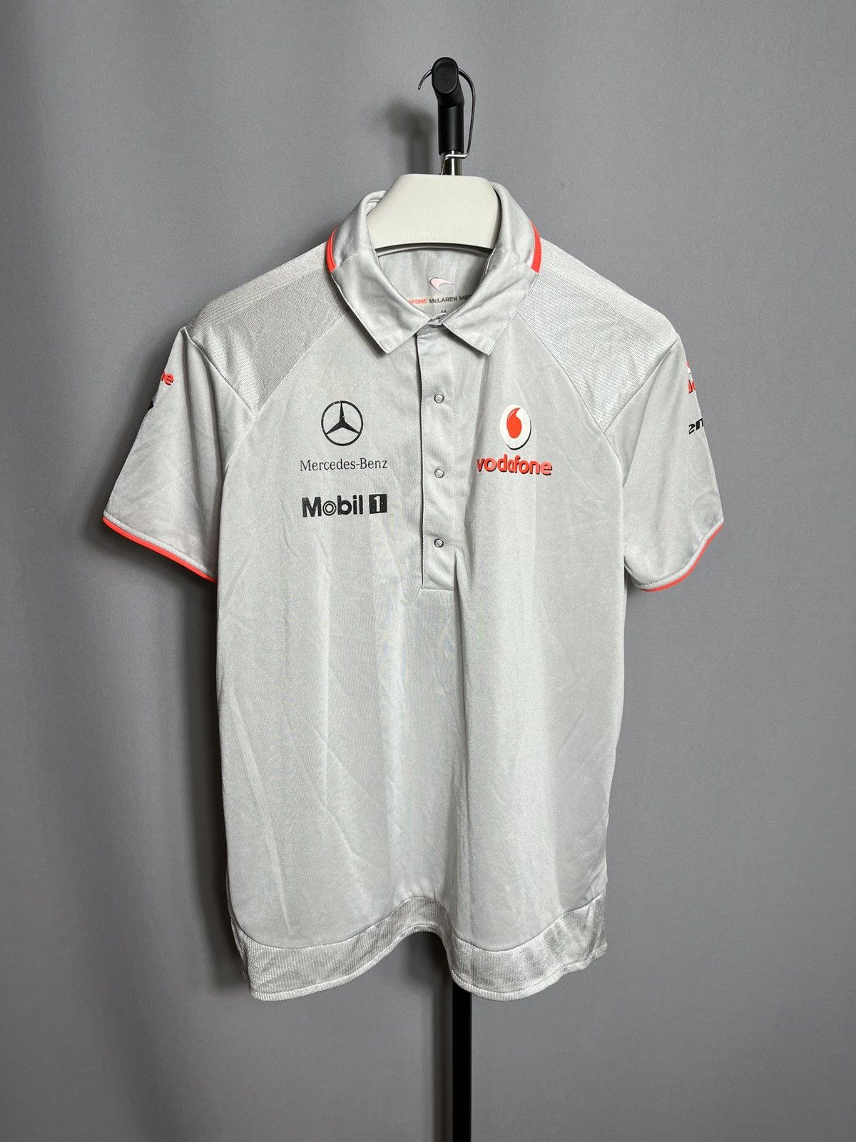 Mercedes-Benz Vodafone McLaren Mercedes Adult's Silver Formula Polo Shirt Size US M / EU 48-50 / 2 - 1 Thumbnail