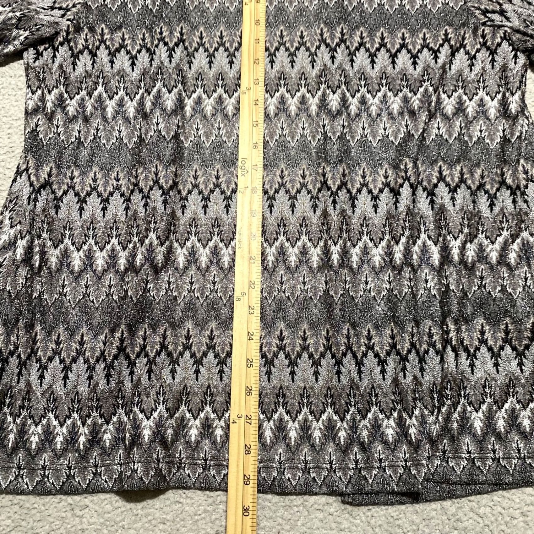 Vintage Chicos Travelers Womens XL Sweater Gray Striped Lightweight Open Front Cardigan Size XL / US 12-14 / IT 48-50 - 6 Thumbnail
