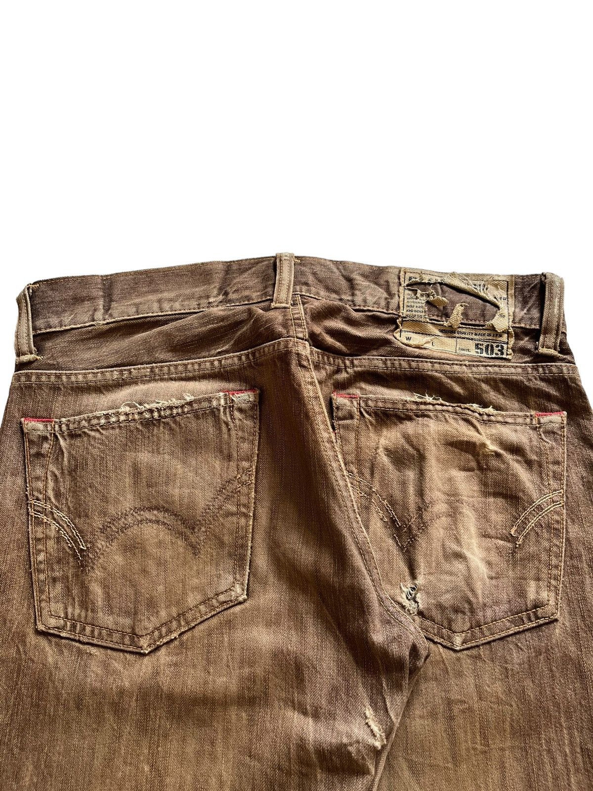 Edwin Vintage Japanese Edwin Rusty Wash Distressed Baggy Jeans Size US 35 - 8 Thumbnail