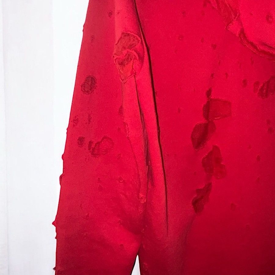 Givenchy Authentic Givenchy 17 Tisci Red Damaged Processed Hoodie Size US S / EU 44-46 / 1 - 10 Thumbnail