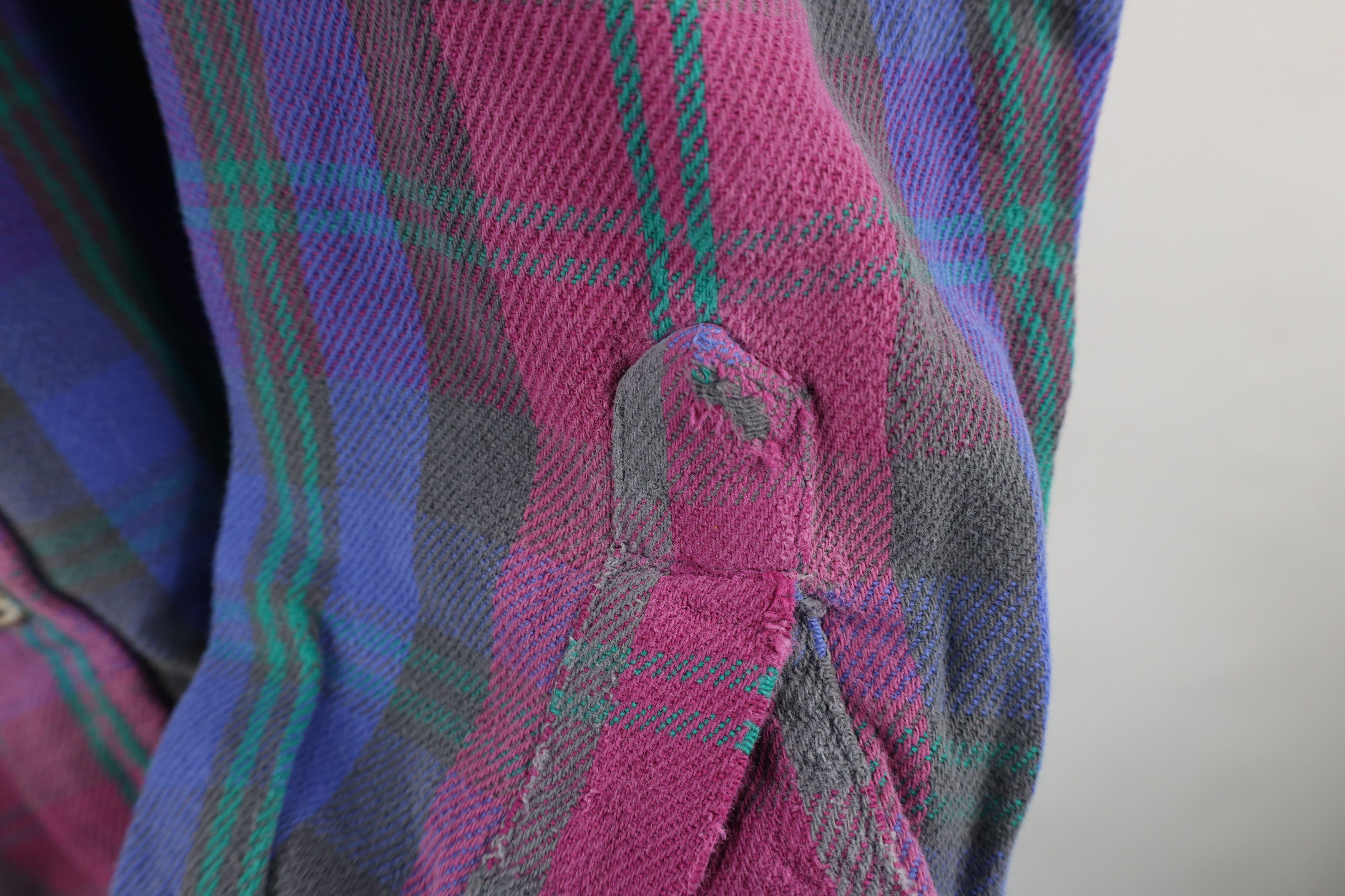 Vintage Vintage 70s Streetwear Flannel Button Shirt Plaid USA Size US XL / EU 56 / 4 - 4 Thumbnail