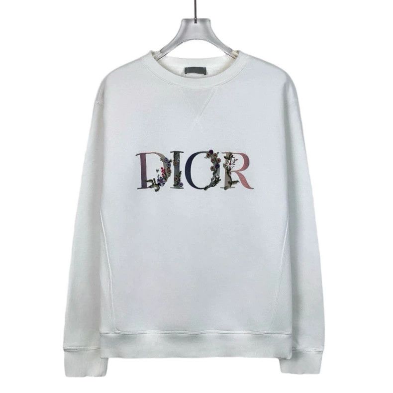 Dior Dior White logo letter embroidery cotton round-neck long-sl Size US S / EU 44-46 / 1 - 1 Thumbnail