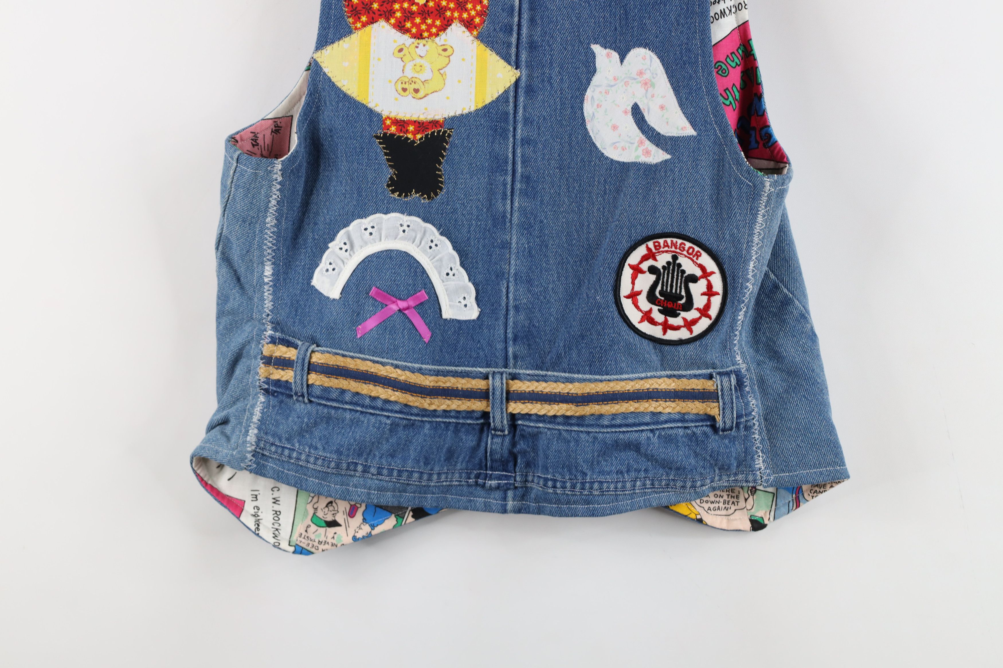 Vintage Vintage 90s Streetwear Comic Denim Jean Vest Jacket Blue Size S / US 4 / IT 40 - 16 Thumbnail