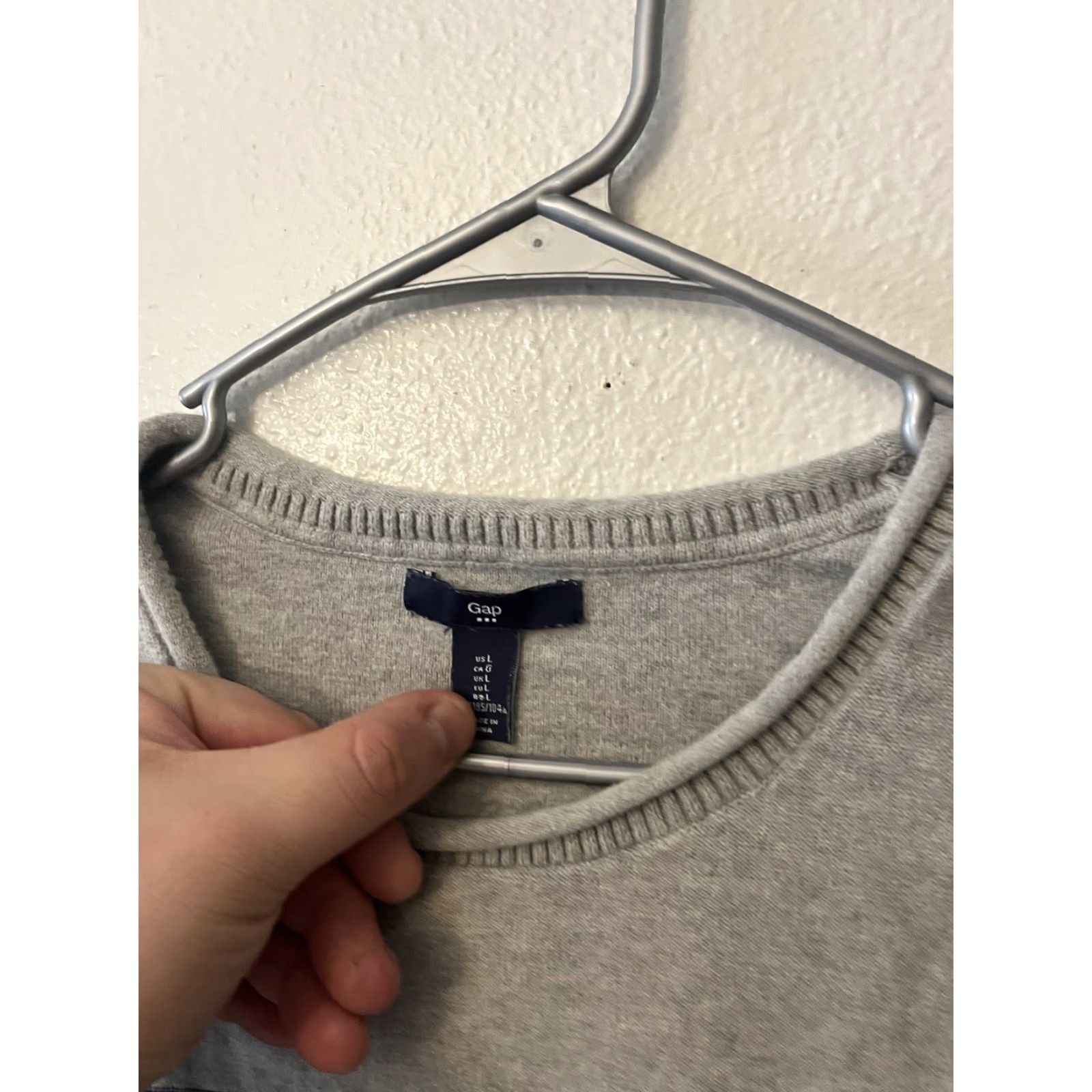 Gap Gap Mens Sweater Knit Gray Stripe Crew Neck Large Pullover Regular Thermal Casual, Travel, Workwear, Outdoor, Preppy - Vintage? No Size US L / EU 52-54 / 3 - 2 Thumbnail
