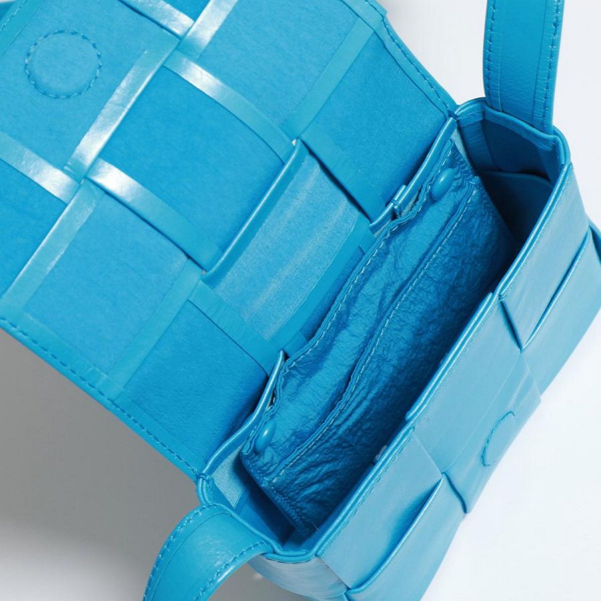 Bottega Veneta BOTTEGA VENETA Candy Cassette blue paper leather mini bag Size ONE SIZE - 3 Thumbnail