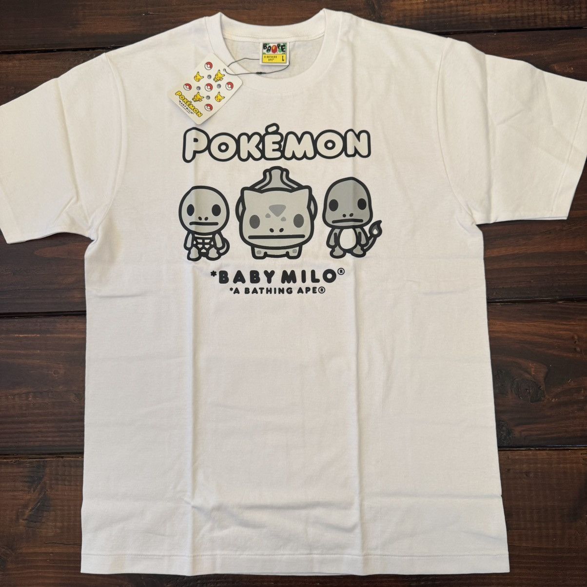 Bape × Pokemon BAPE Baby Milo x Pokemon Monotone Starters Tee #3 Size US L / EU 52-54 / 3 - 2 Thumbnail