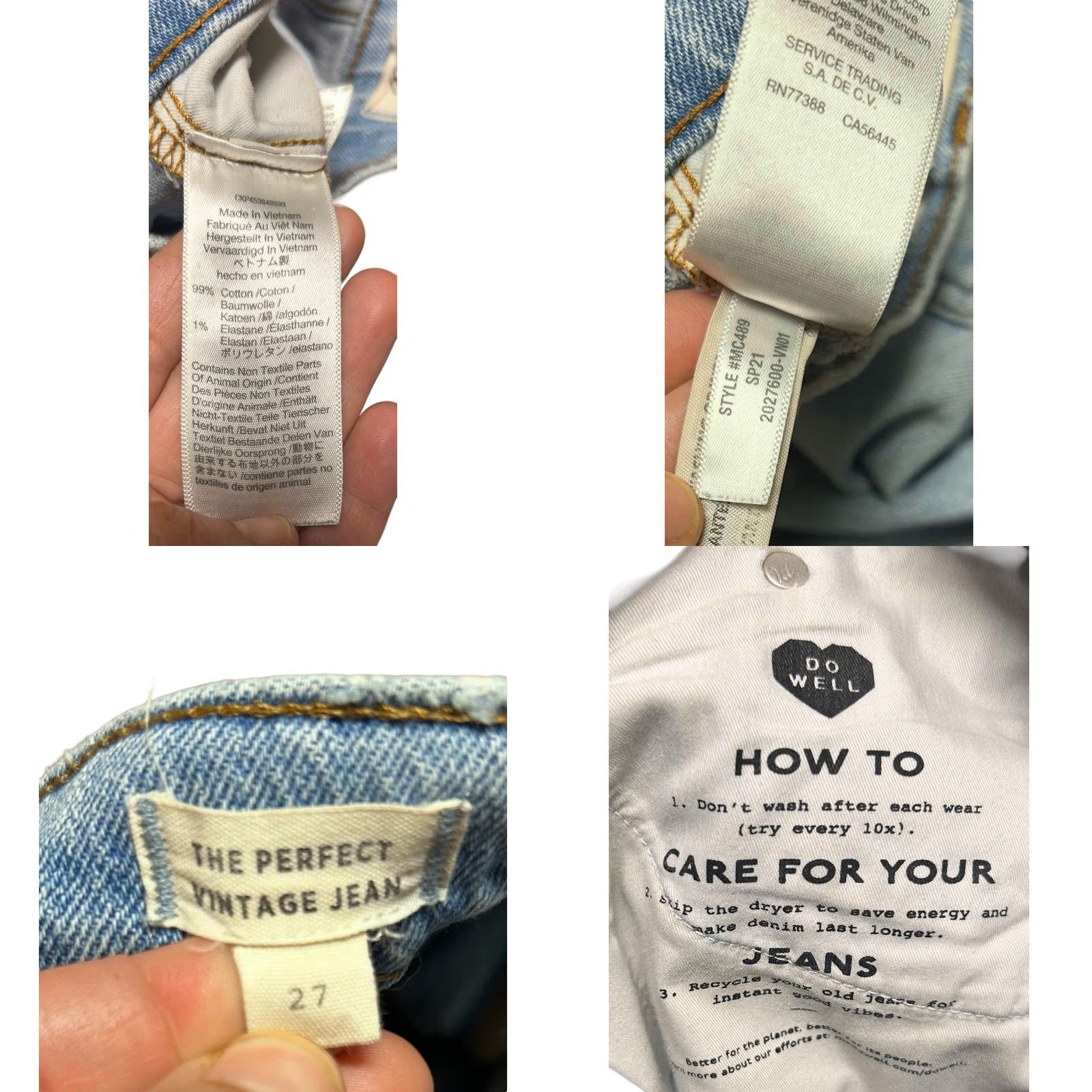 Madewell Madewell Jeans Women's 27 Blue Light Wash High Rise Straight Leg Vintage 90s Style Regular Fit 5-Pocket Denim Size 27" / US 4 / IT 40 - 8 Thumbnail