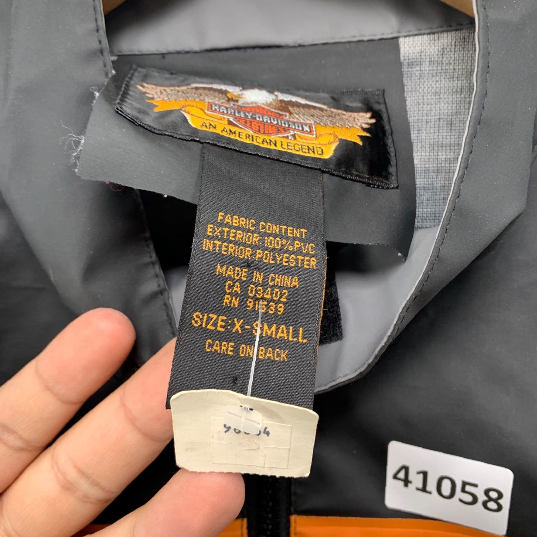 Harley Davidson Vintage Harley Davidson Windbreaker Rain Jacket Men XS Black Orange PVC Softshell 90s Motorcycle Outerwear Size US XS / EU 42 / 0 - 2 Thumbnail