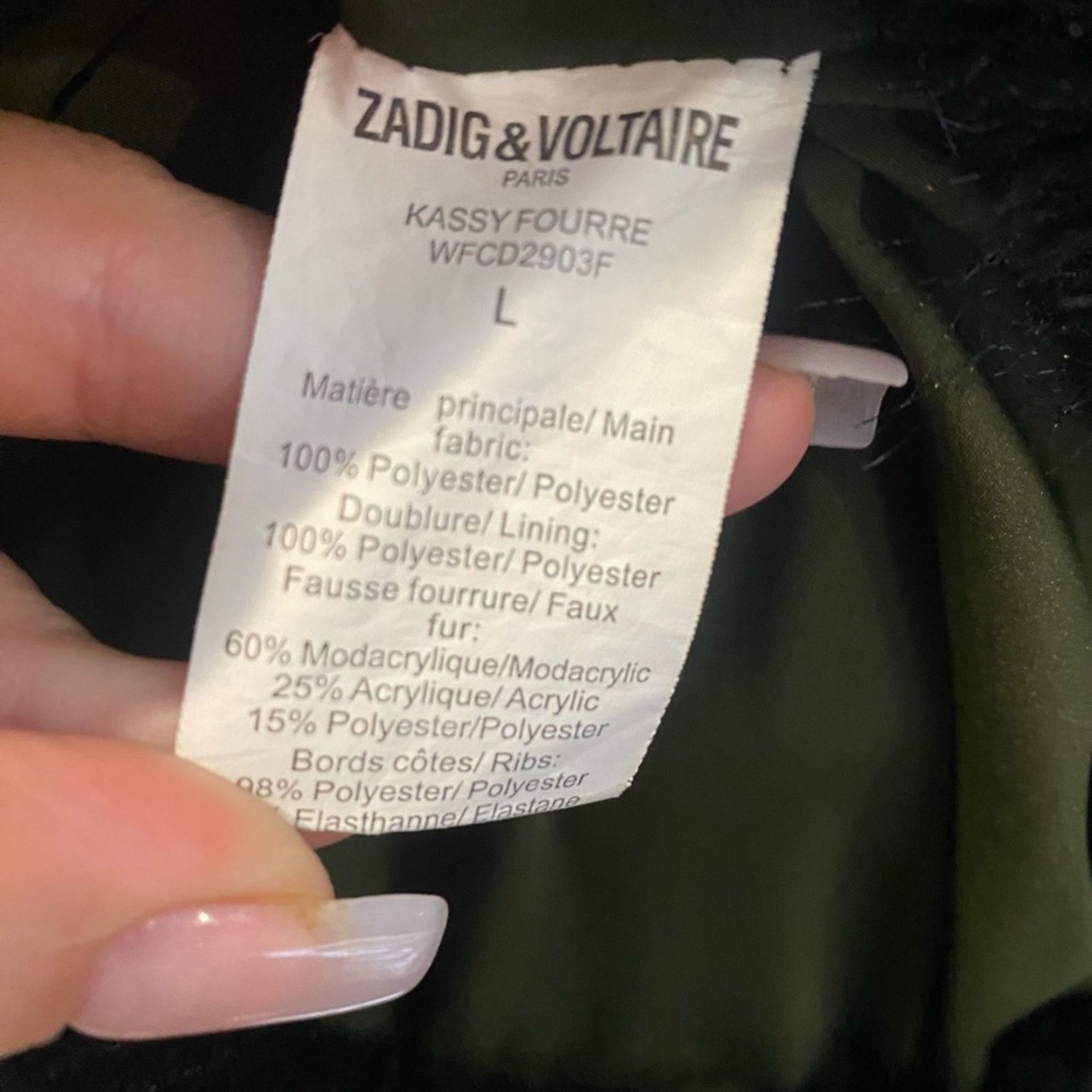Zadig & Voltaire Zadig & voltaire Kassy Faux Fur Vest Jacket L Green Black Size L / US 10 / IT 46 - 6 Thumbnail