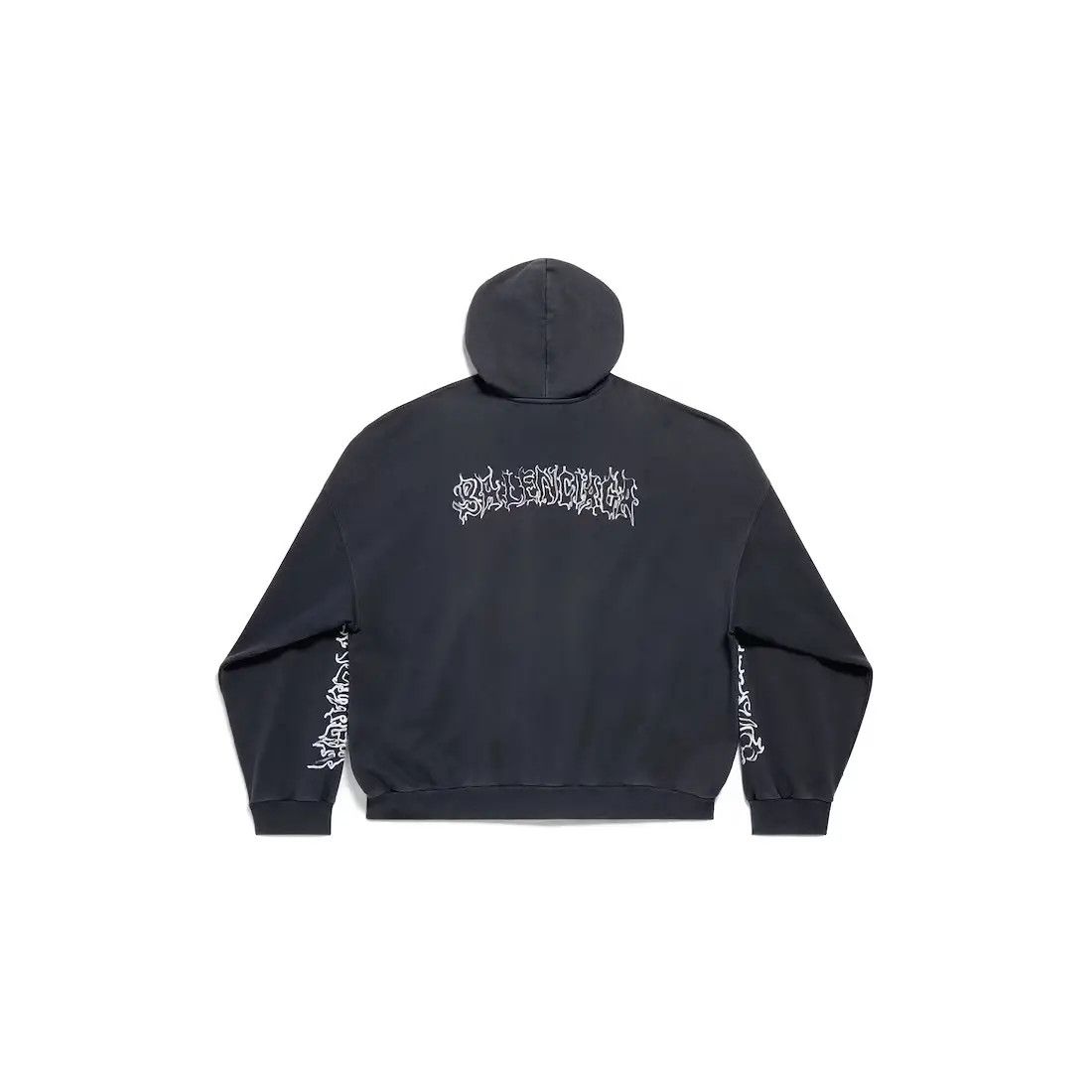 Balenciaga o1tr1nto1125 DIY Metal Outline Hoodie Oversized in Black Size US L / EU 52-54 / 3 - 2 Thumbnail
