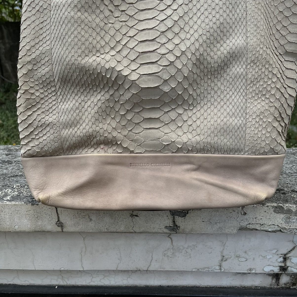 Brunello Cucinelli Brunello Cucinelli Snakeskin-Textured Leather Tote Bag Size ONE SIZE - 5 Thumbnail