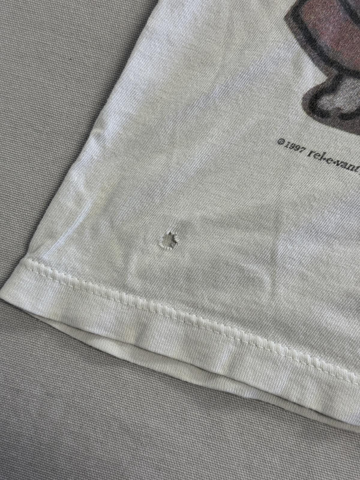 Designer Vintage Dog Art AOP T-shirt 1997 Rel-e-Vant Tees Bow Wow L Size US XL / EU 56 / 4 - 6 Thumbnail