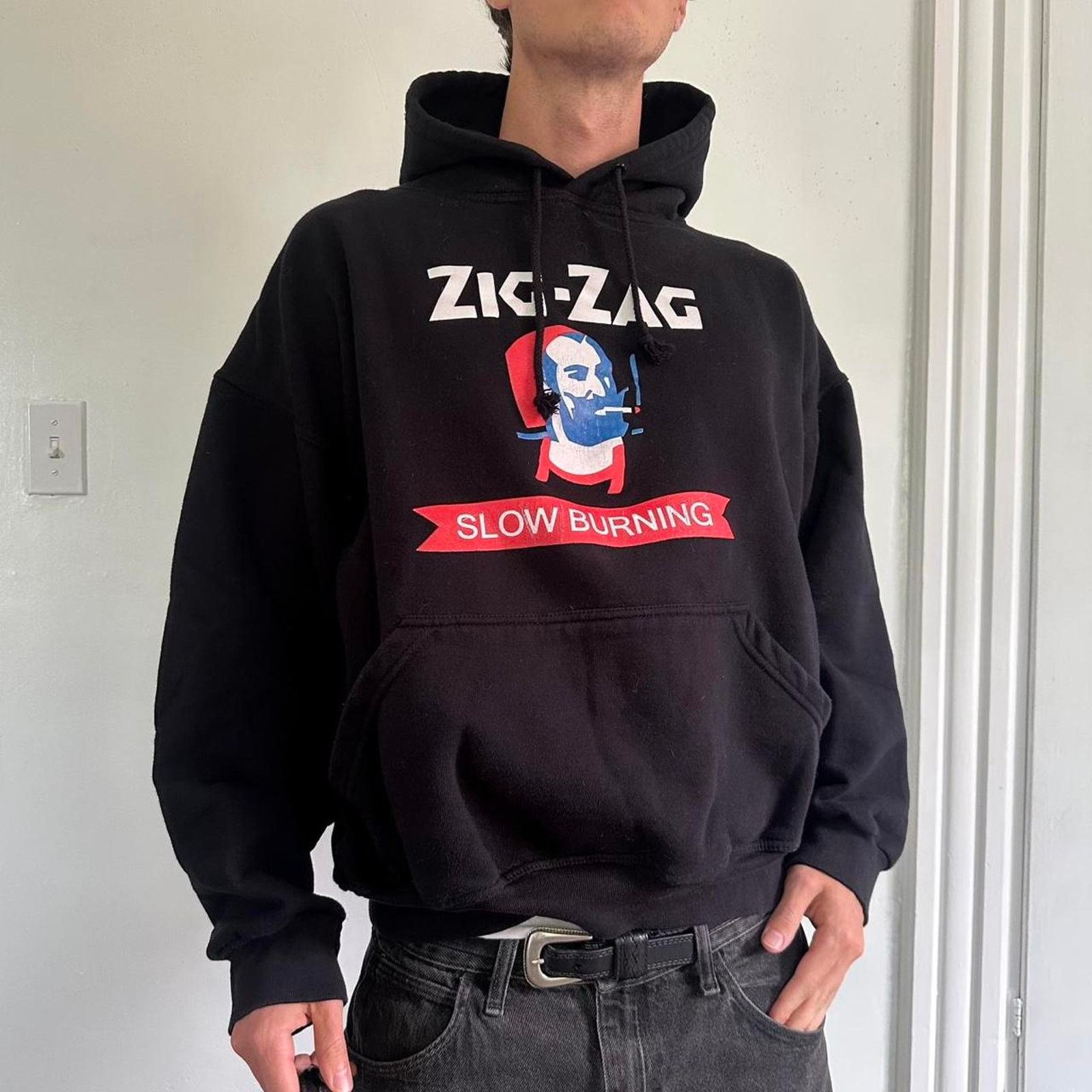 Vintage Vintage Cotton Zig Zag Slow Burning Papers Hoodie Sweatshirt Size US M / EU 48-50 / 2 - 1 Thumbnail