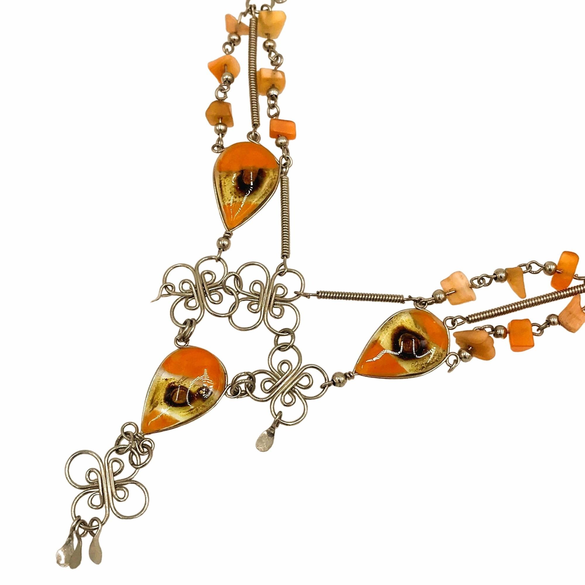 Other Third Eye Orange Necklace Handmade Boho Bohemian Hippie Size ONE SIZE - 1 Thumbnail