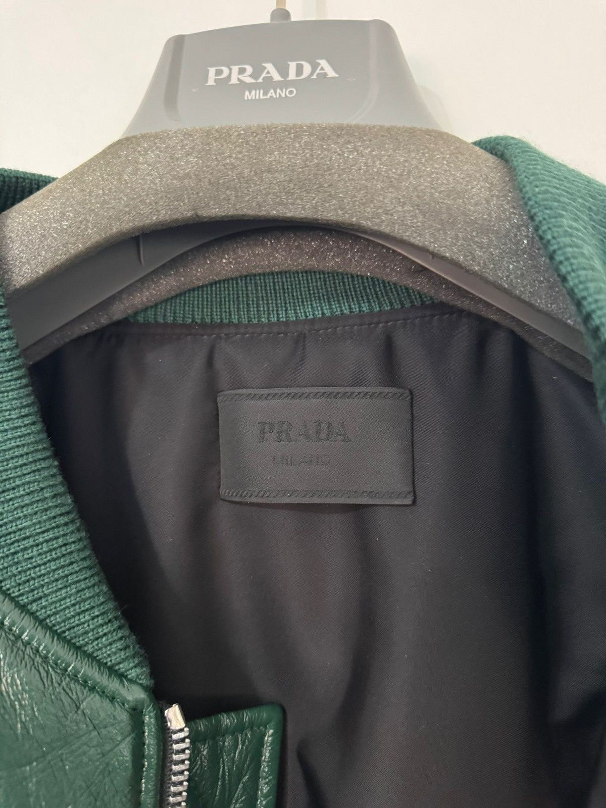 Prada Prada Oversized nappa leather bomber jacket bottle green Size US XXL / EU 58 / 5 - 9 Thumbnail