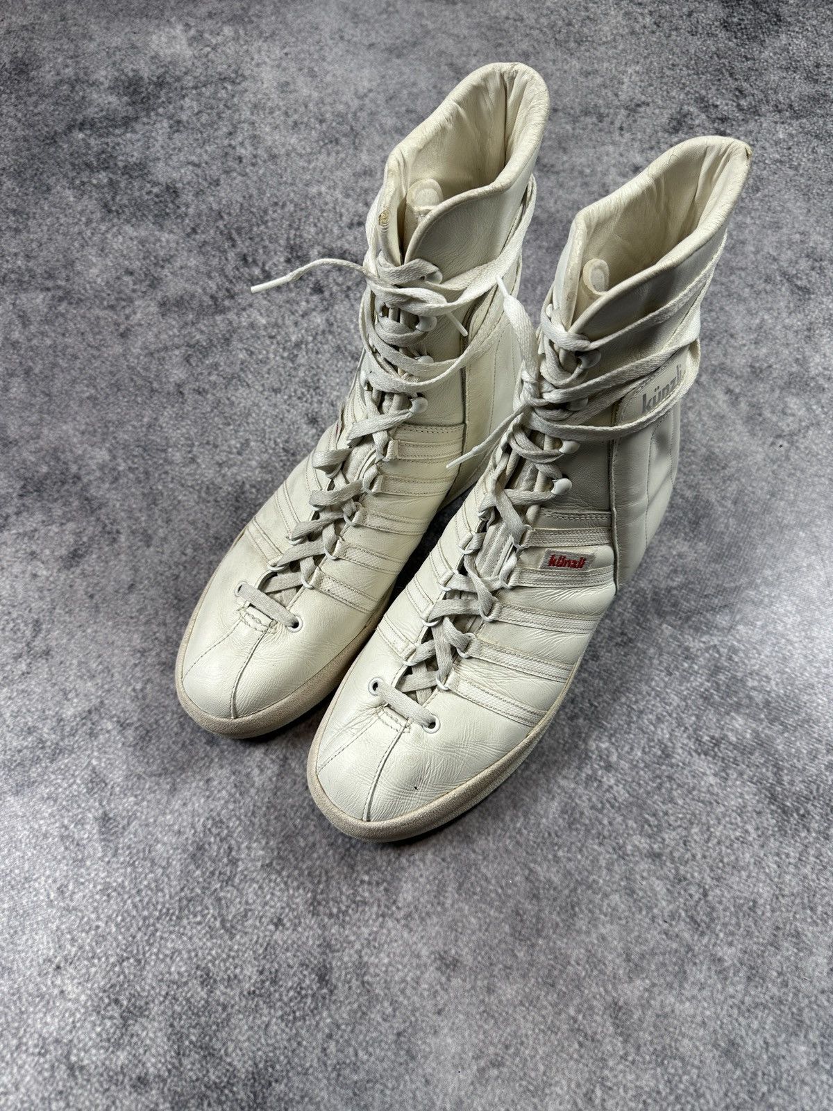 Leather Y2K Vintage Casual White Leather High Sneakers Boots 43 Alt Size US 10 / EU 43 - 1 Thumbnail
