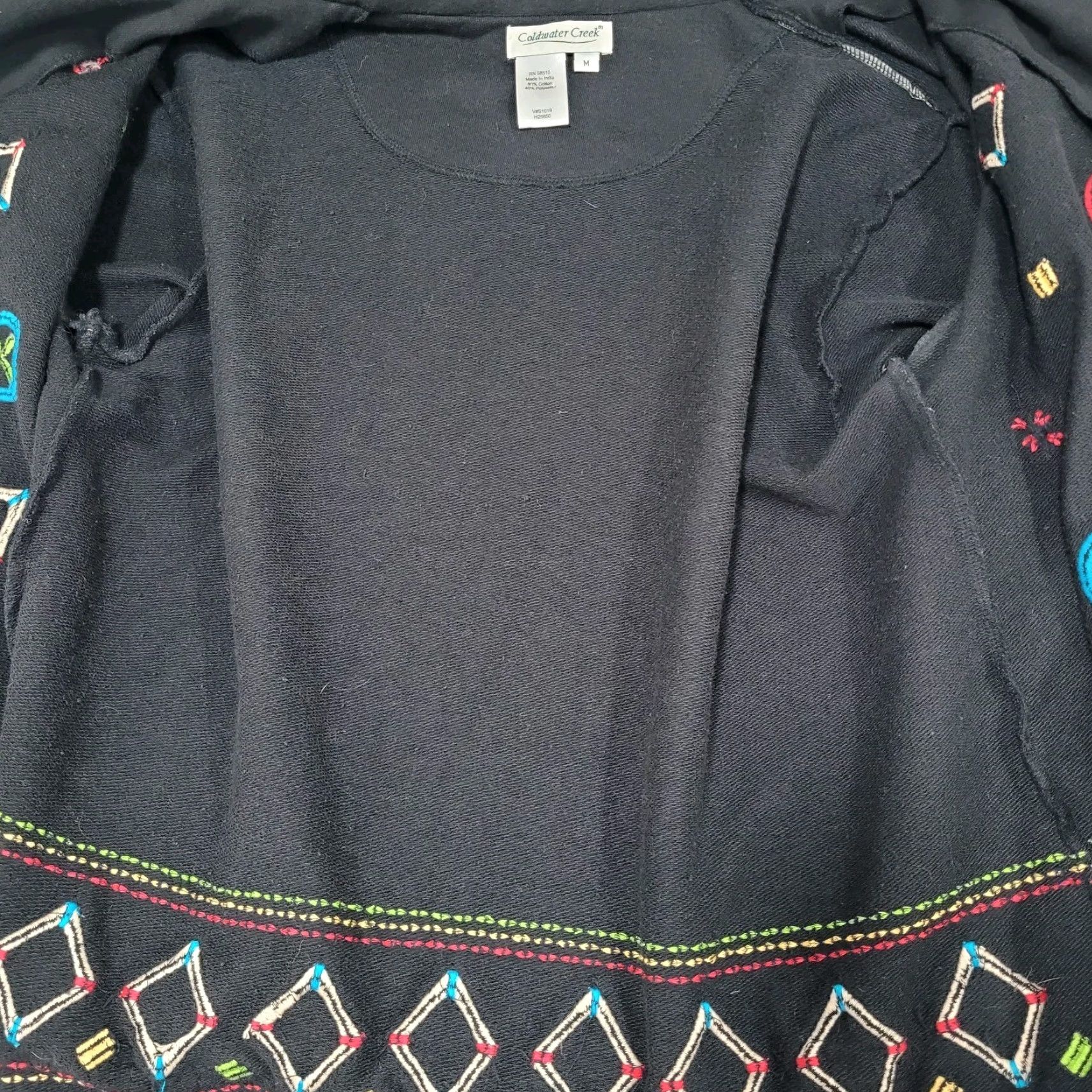 Coldwater Creek Coldwater Creek Jacket Women Medium Black Knit Beaded Embroidered Buttoned Collared Size M / US 6-8 / IT 42-44 - 7 Thumbnail