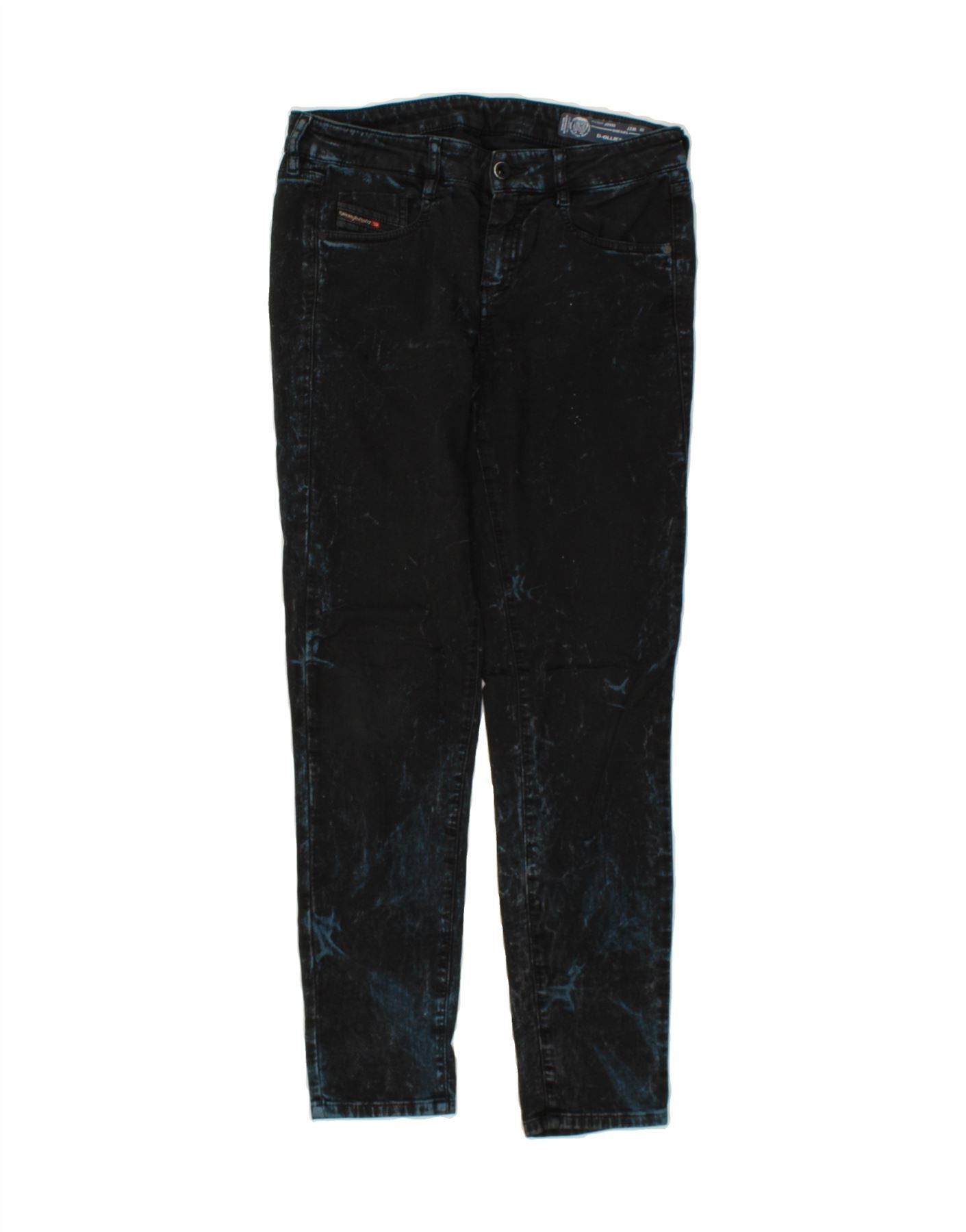 Diesel Womens Skinny Jeans W27 L29 Navy Blue Tie Dye Cotton Size 42" / US 20 - 1 Thumbnail