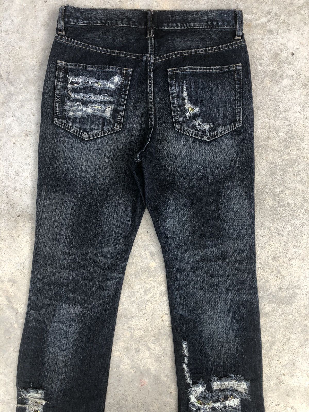 PPFM Japanese PPFM Distressed Patchwork Jeans Size US 31 - 8 Thumbnail